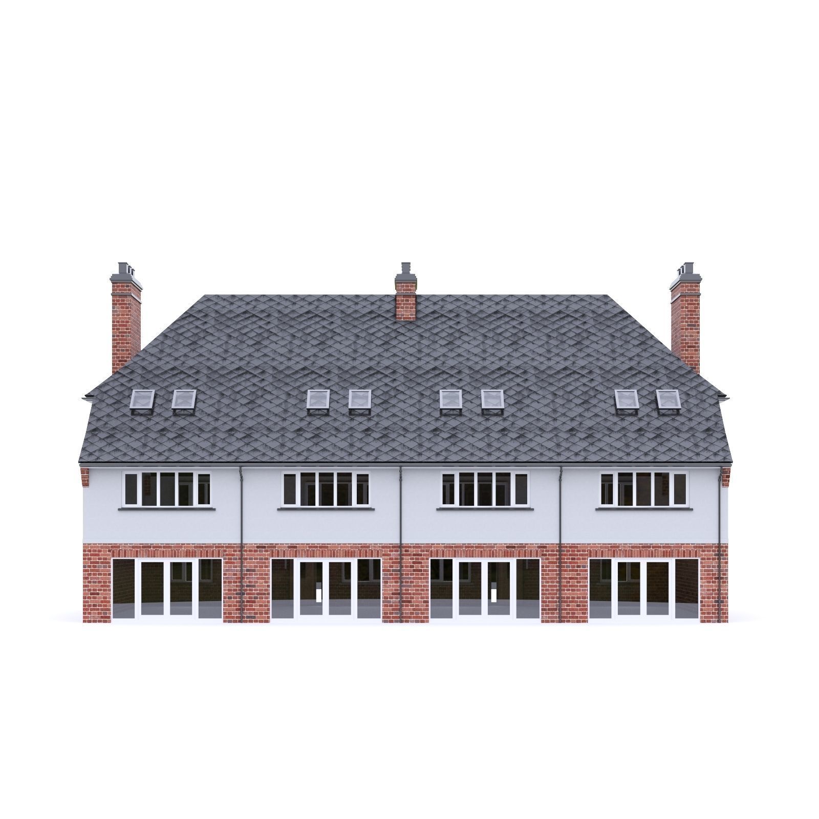 English Brick House 06 Low-poly 3D model_6