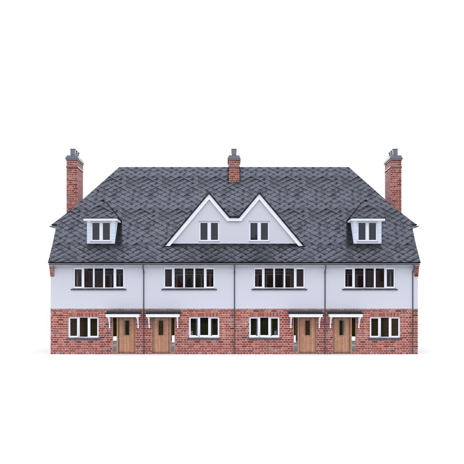 English Brick House 06 Low-poly 3D model_3