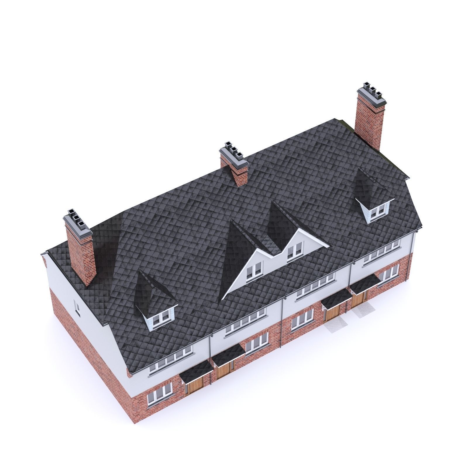 English Brick House 06 Low-poly 3D model_1