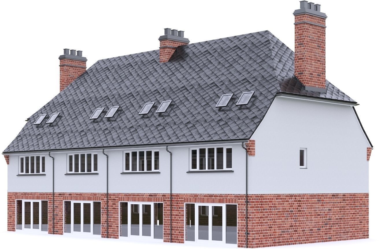 English Brick House 06 Low-poly 3D model_16