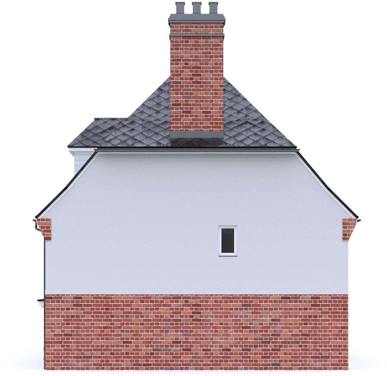 English Brick House 06 Low-poly 3D model_9