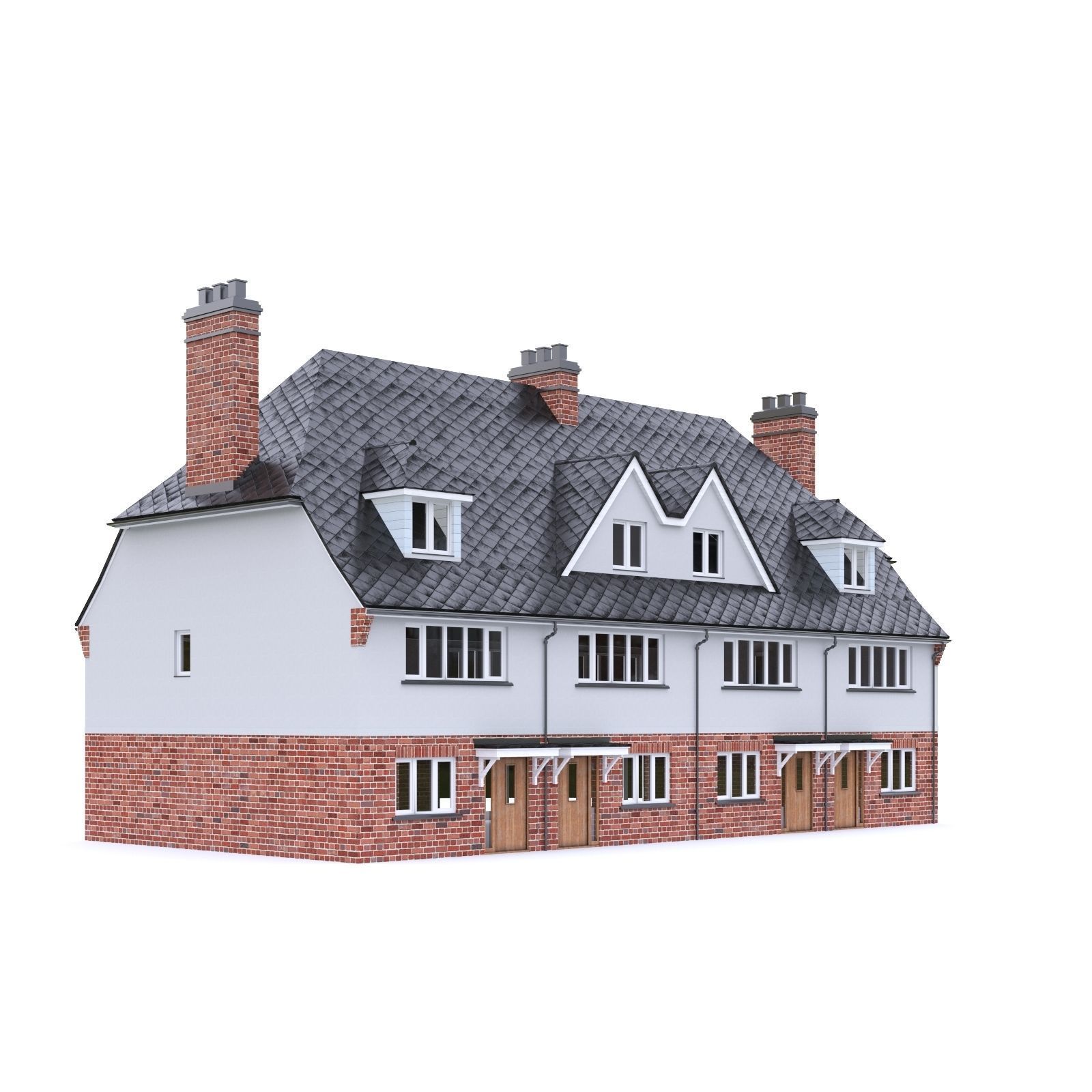 English Brick House 06 Low-poly 3D model_2