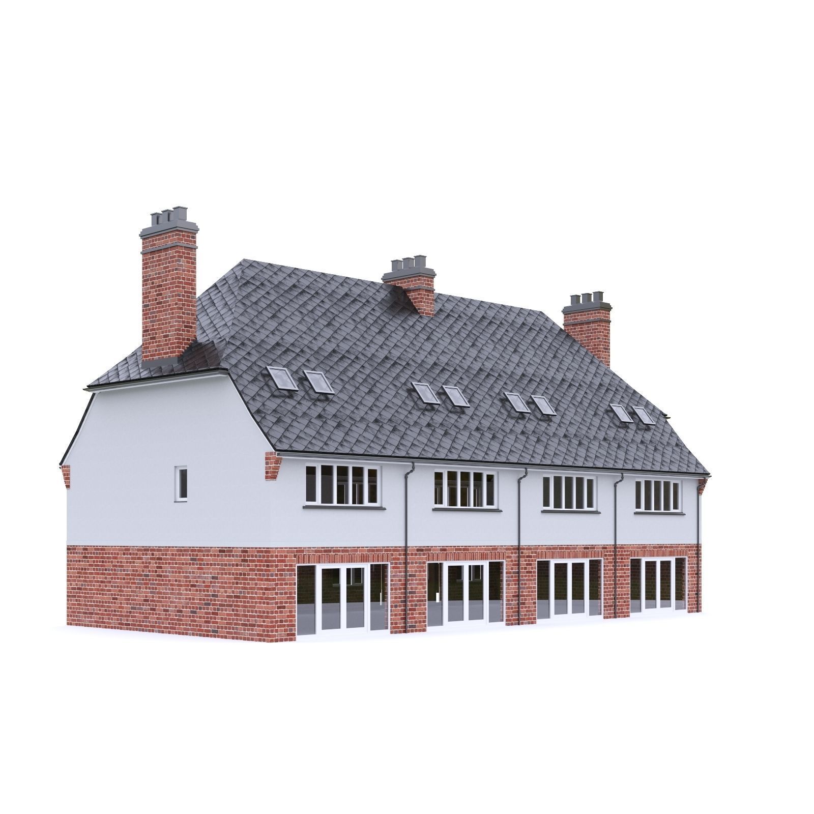 English Brick House 06 Low-poly 3D model_5