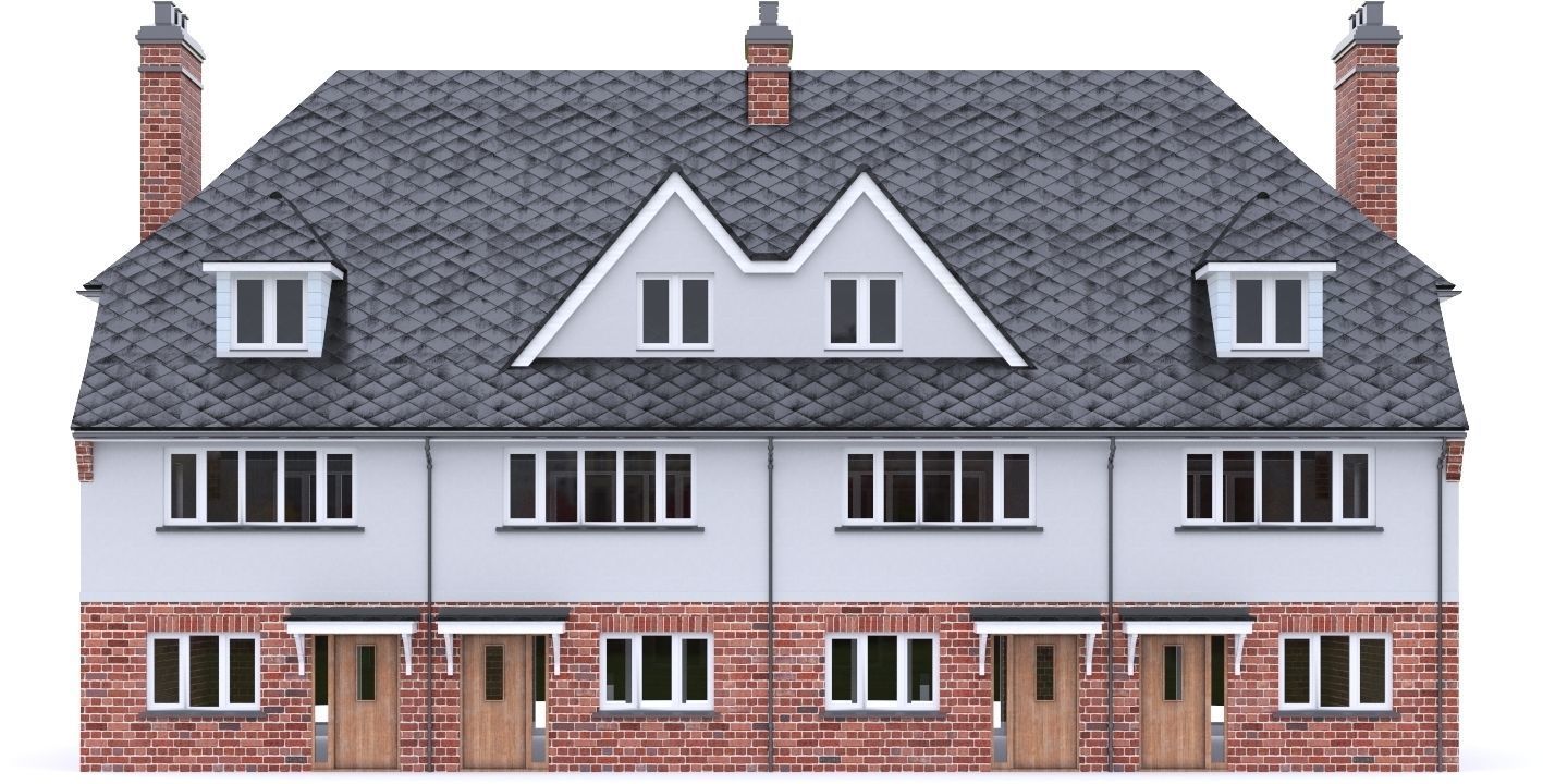 English Brick House 06 Low-poly 3D model_11