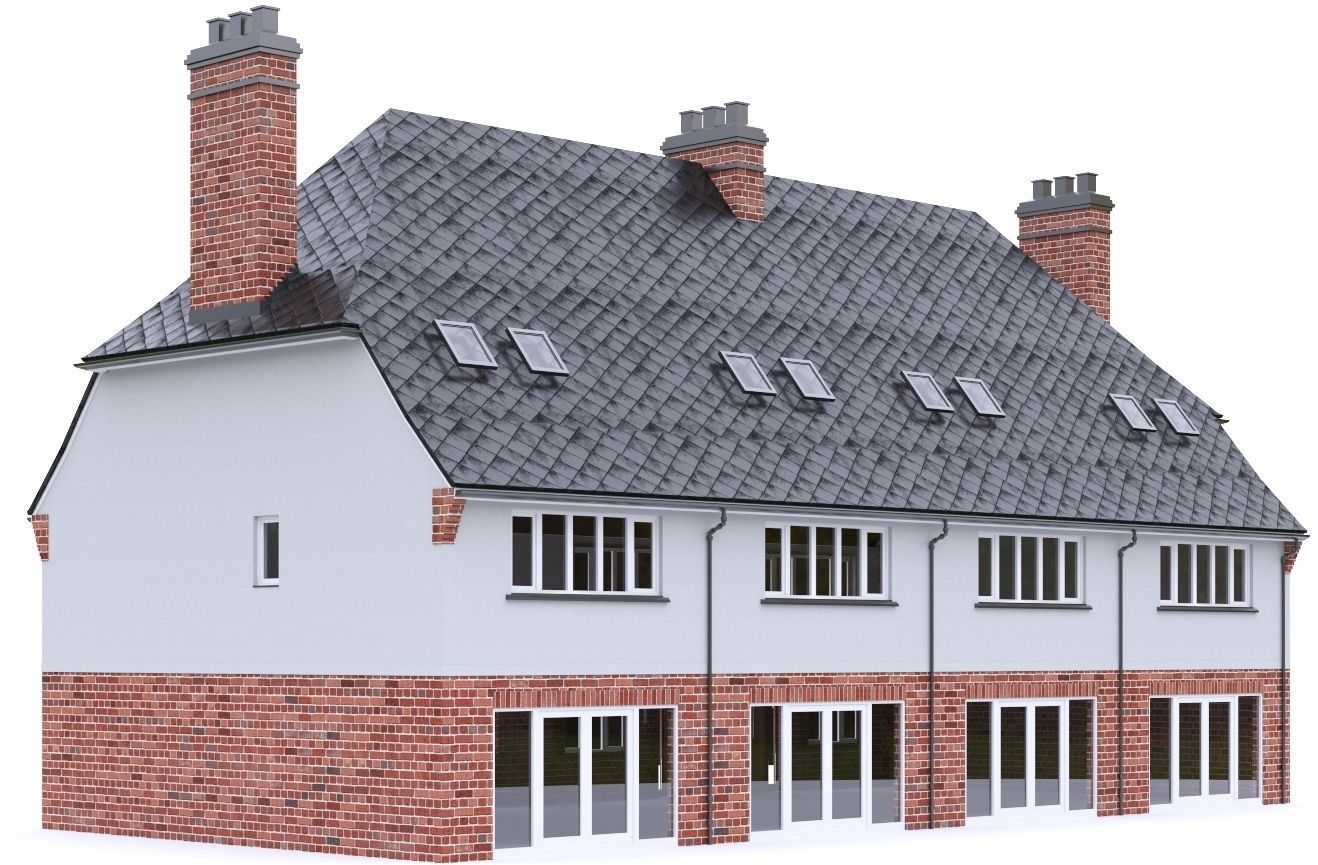 English Brick House 06 Low-poly 3D model_13