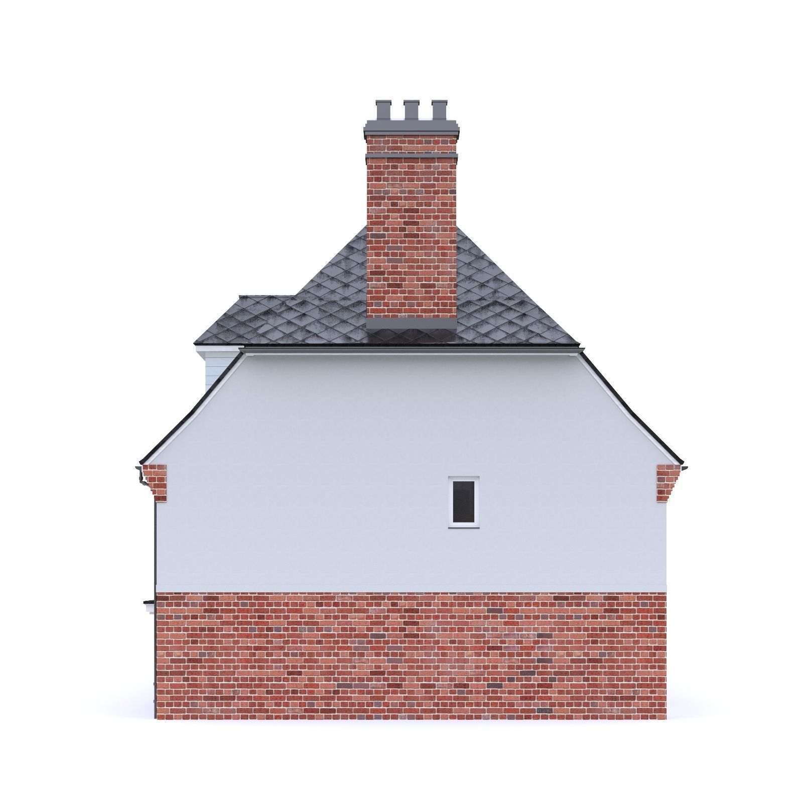 English Brick House 06 Low-poly 3D model_7