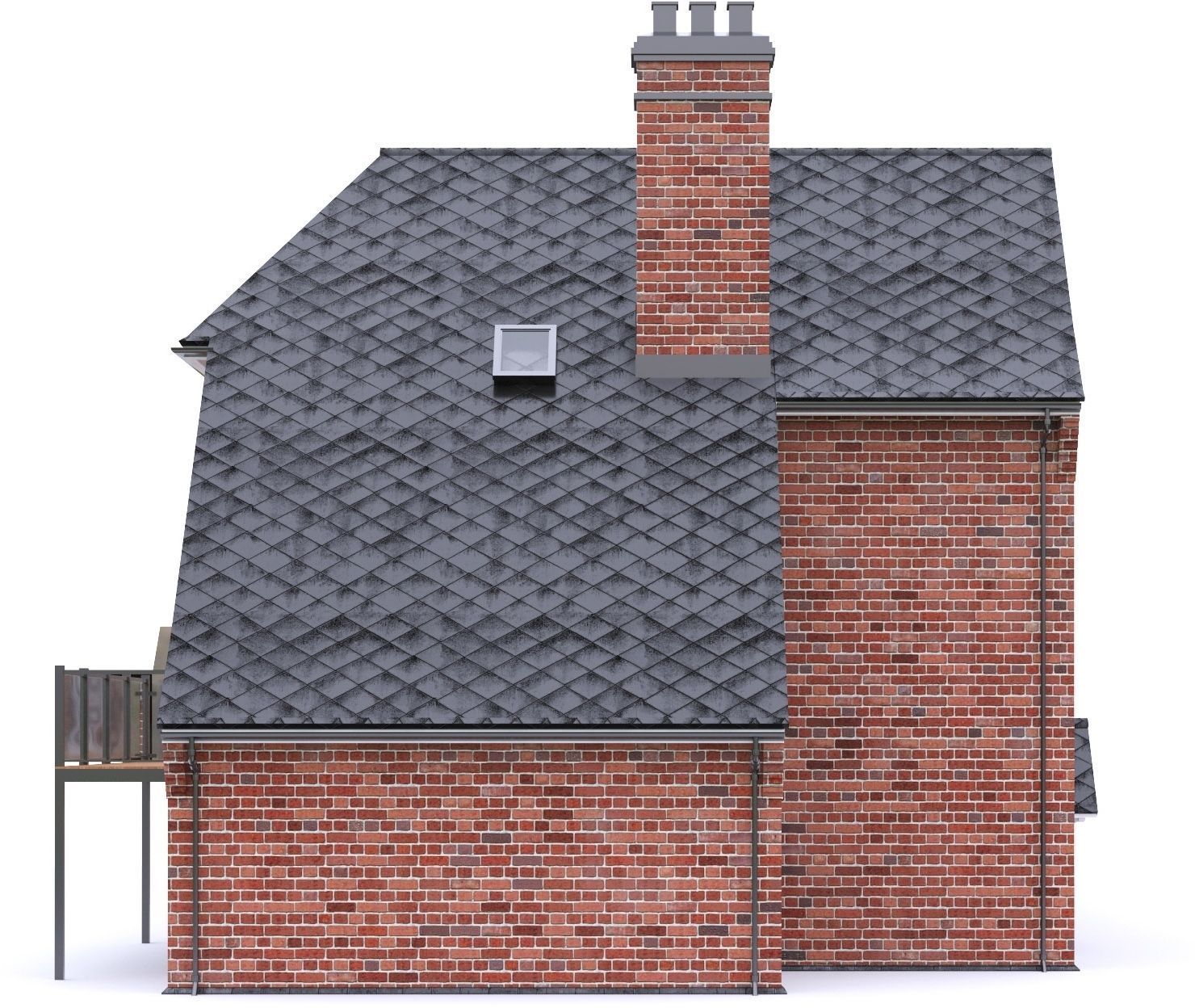 English Brick House 05 Low-poly 3D model_16