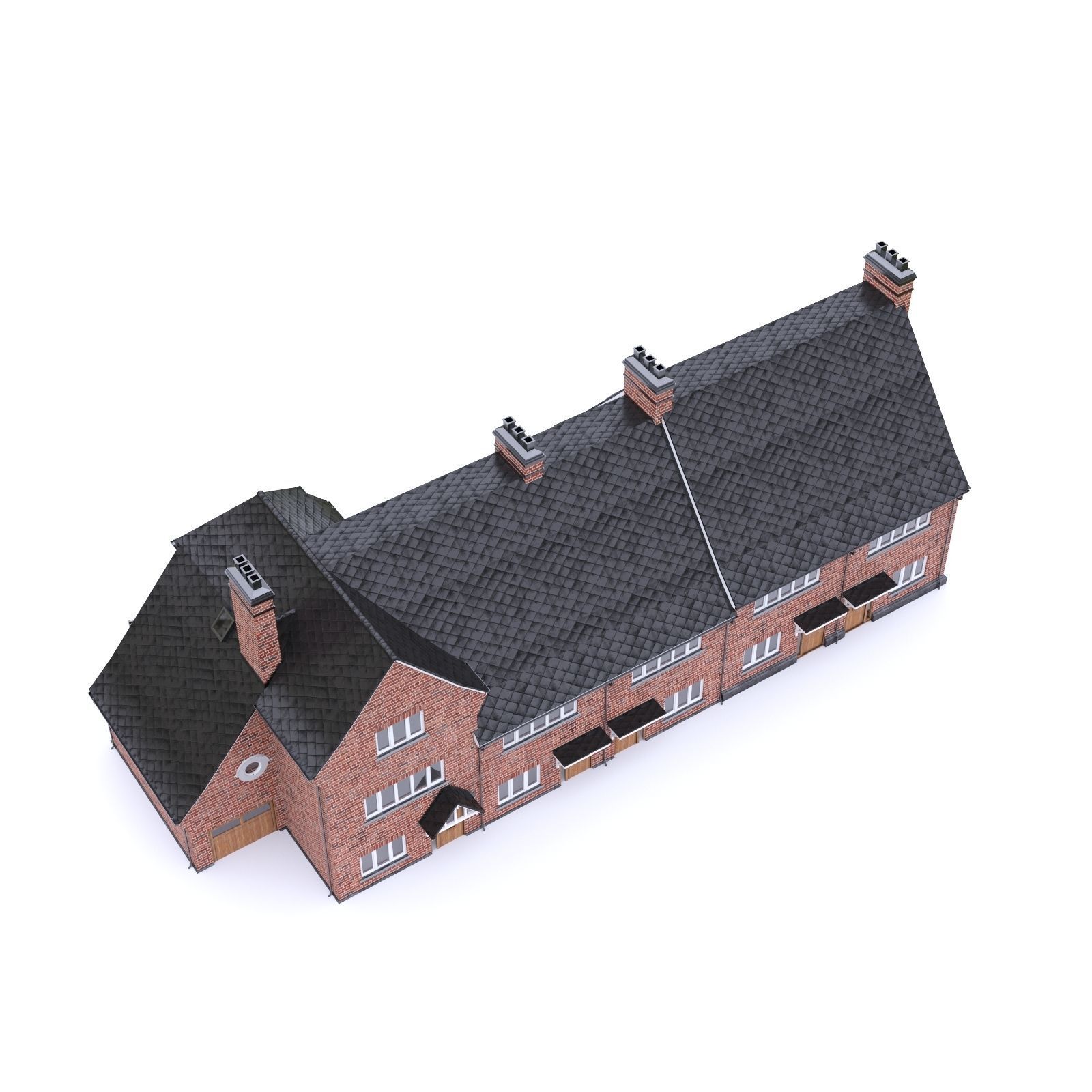 English Brick House 05 Low-poly 3D model_5