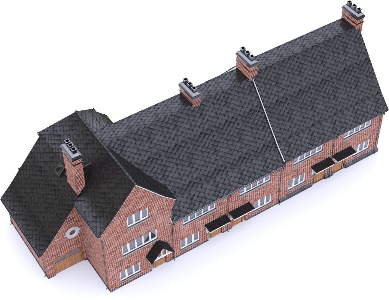 English Brick House 05 Low-poly 3D model_10