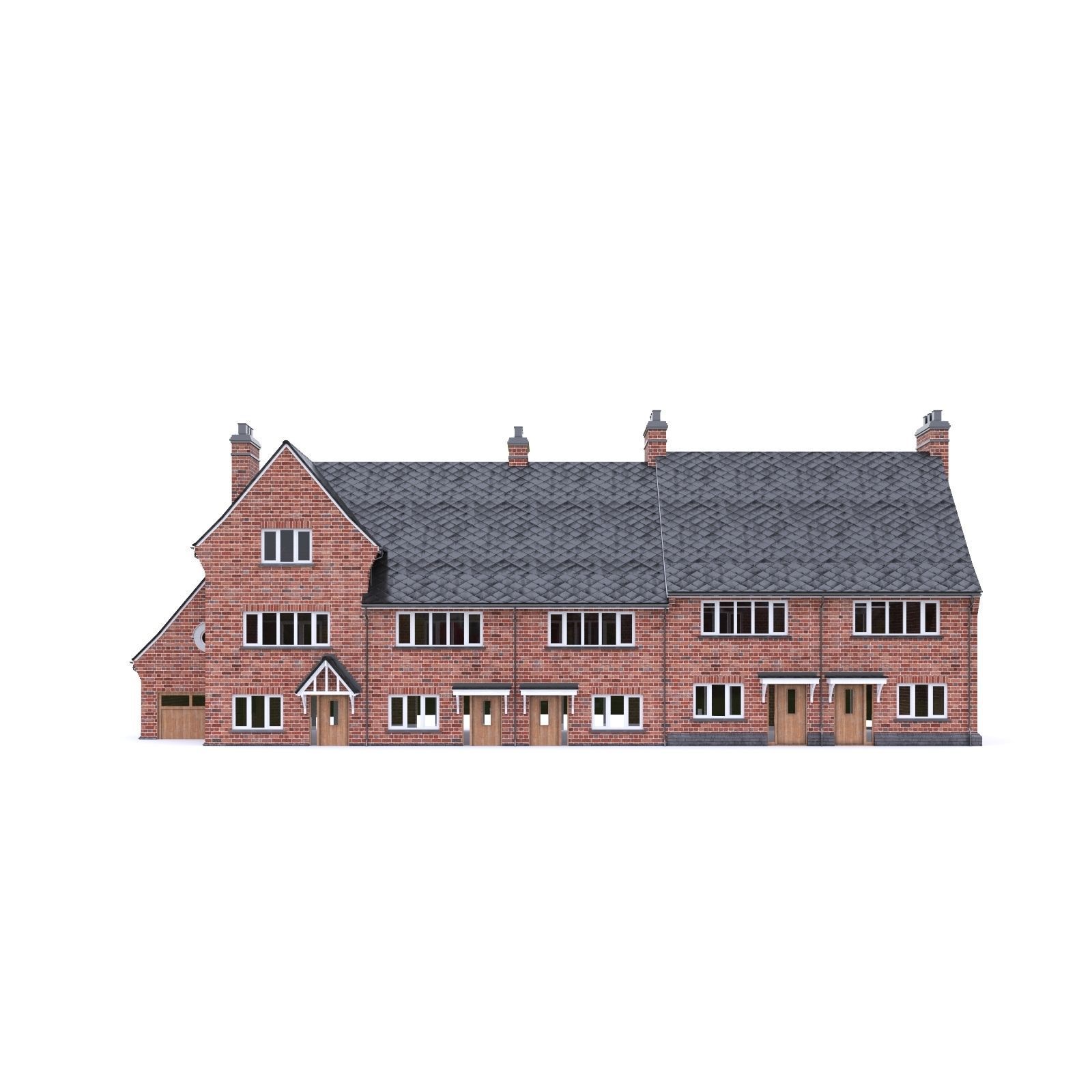 English Brick House 05 Low-poly 3D model_2