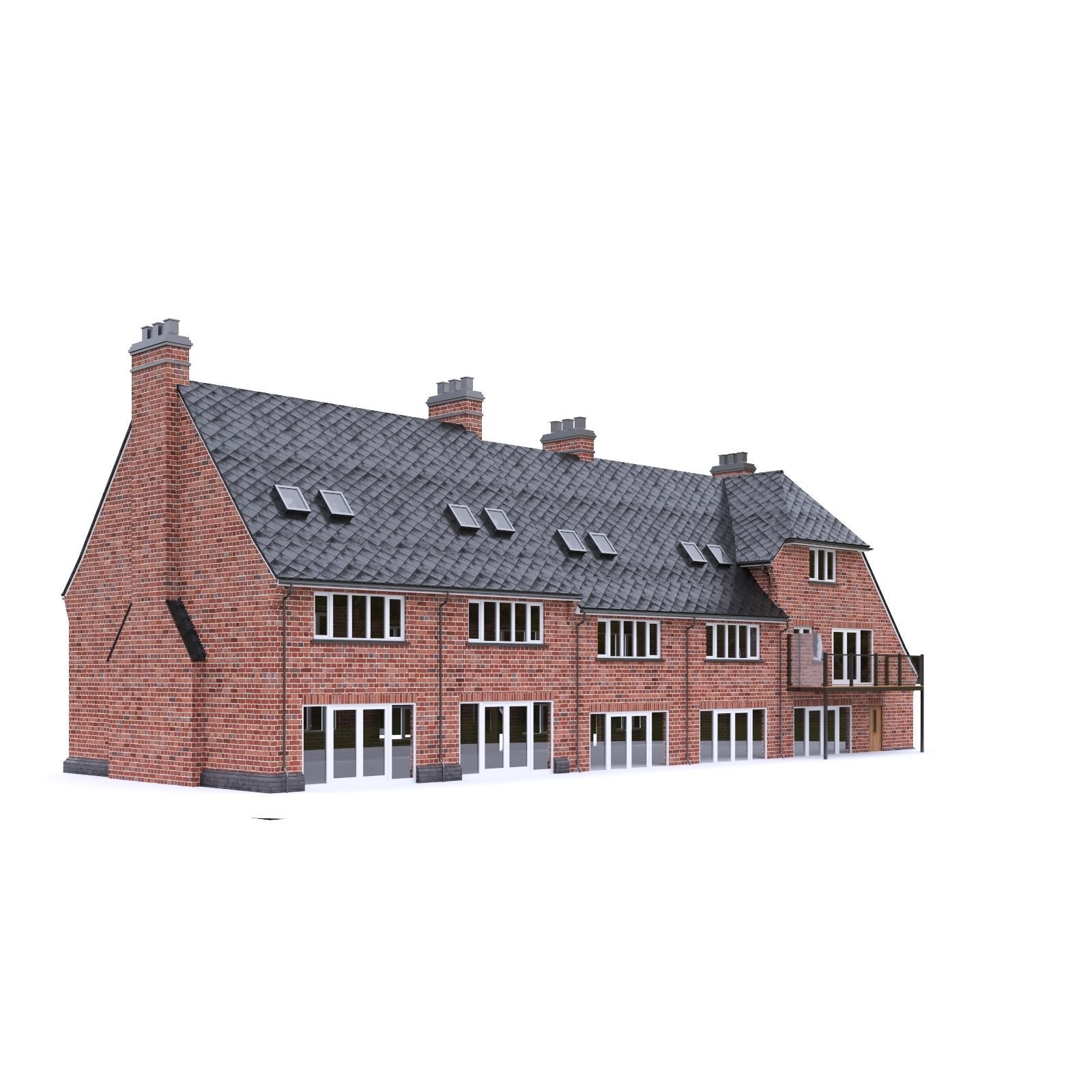 English Brick House 05 Low-poly 3D model_8