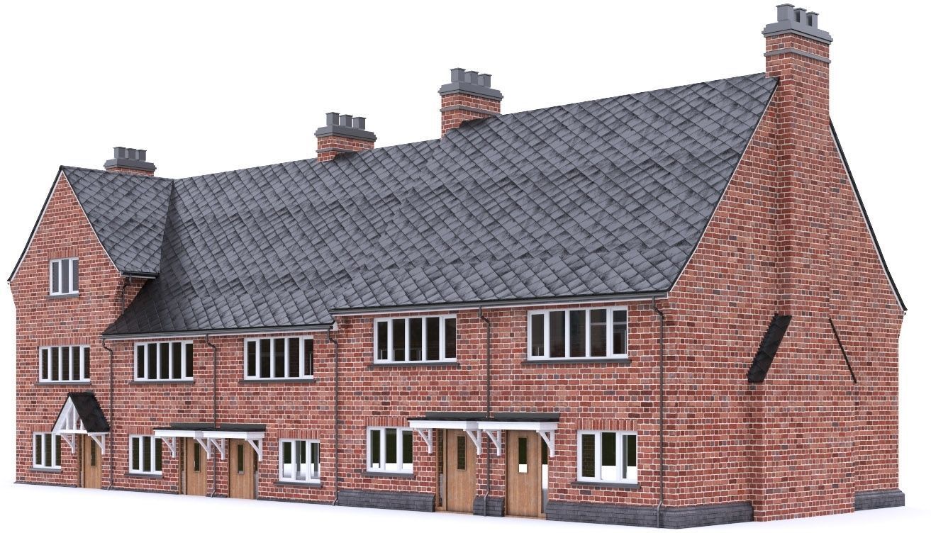 English Brick House 05 Low-poly 3D model_1