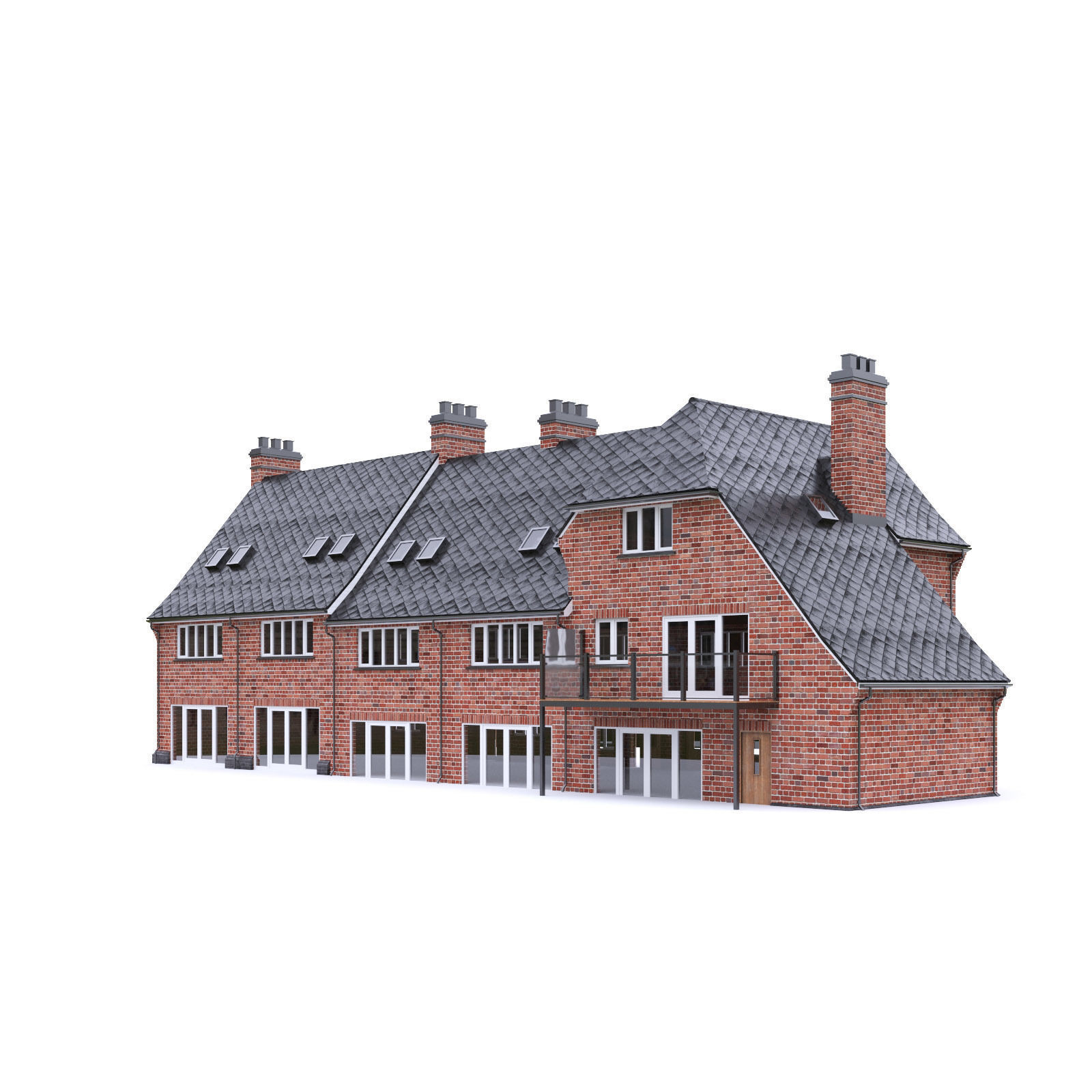 English Brick House 05 Low-poly 3D model_6
