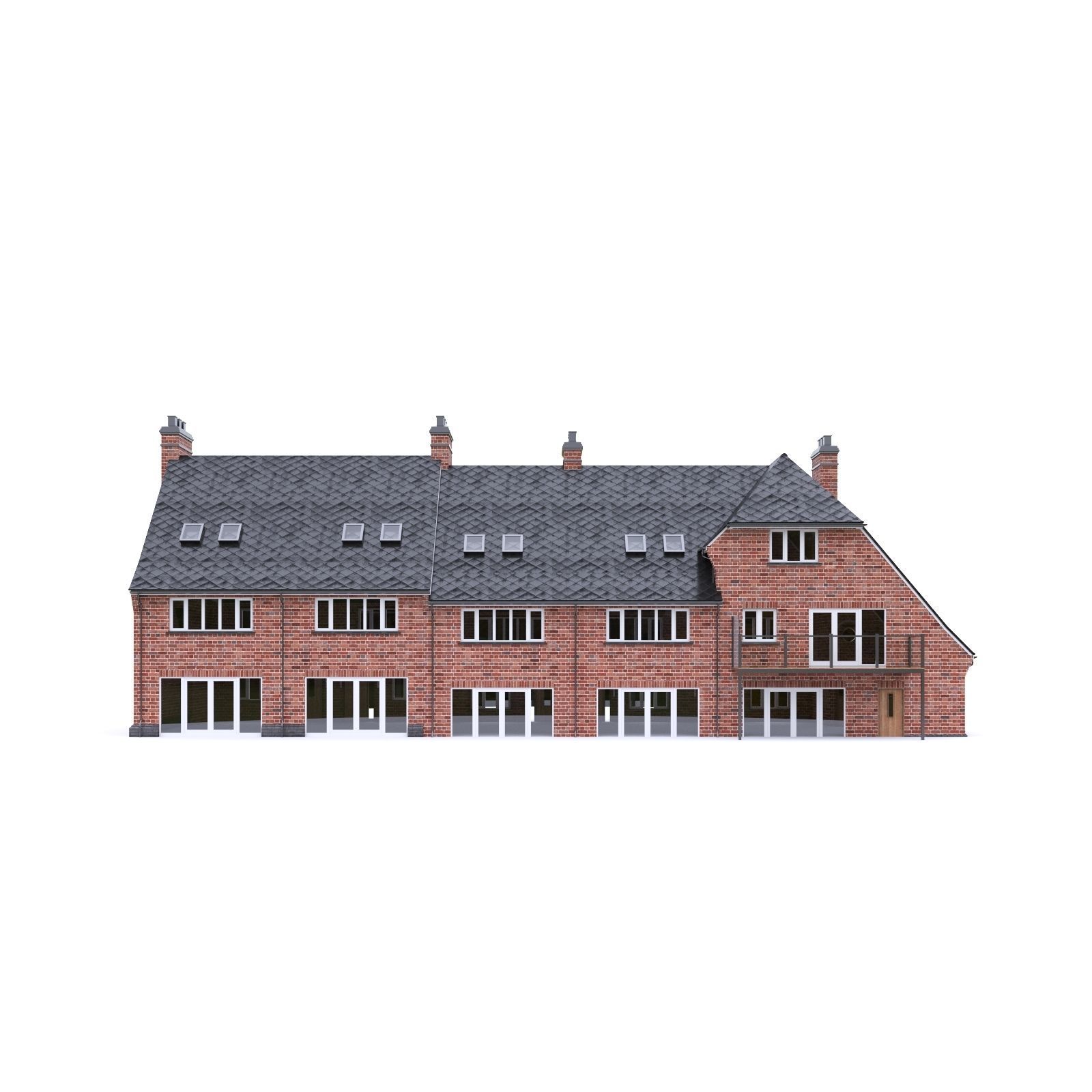 English Brick House 05 Low-poly 3D model_7
