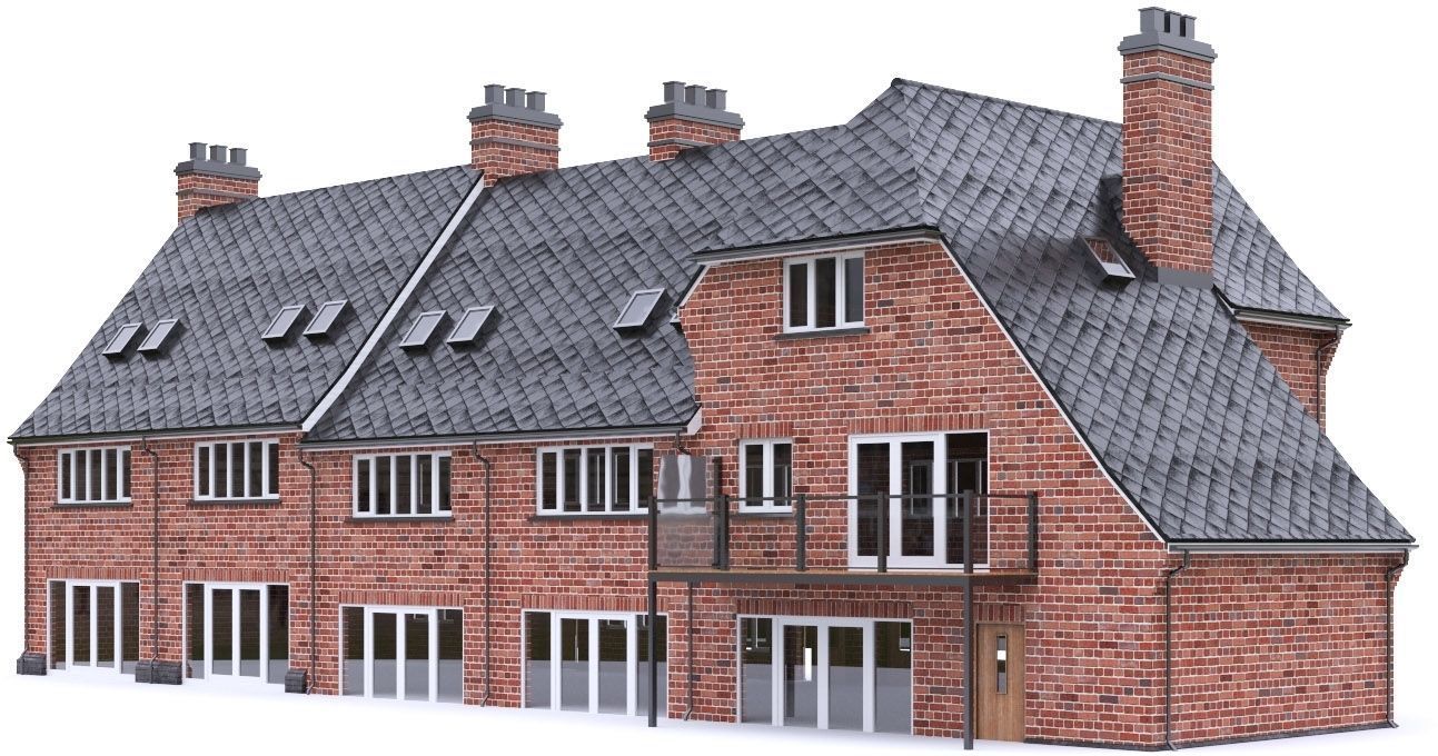 English Brick House 05 Low-poly 3D model_9