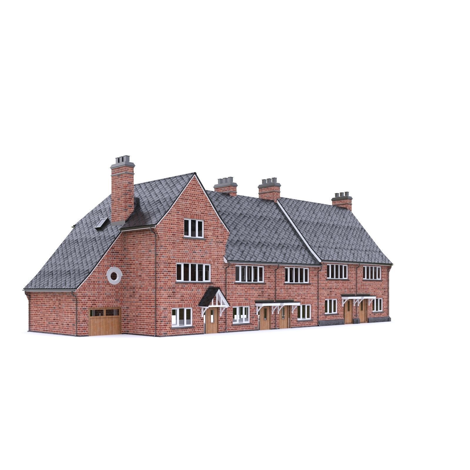 English Brick House 05 Low-poly 3D model_12