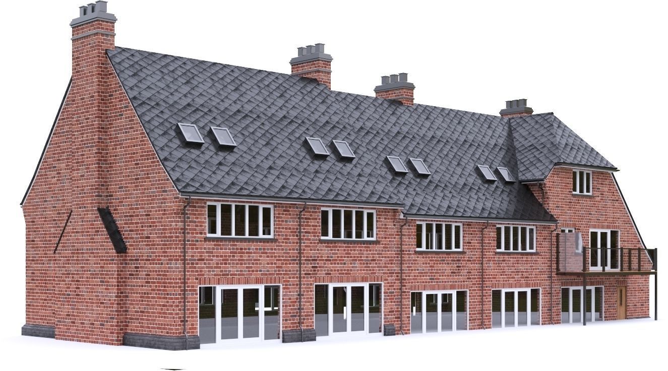 English Brick House 05 Low-poly 3D model_4