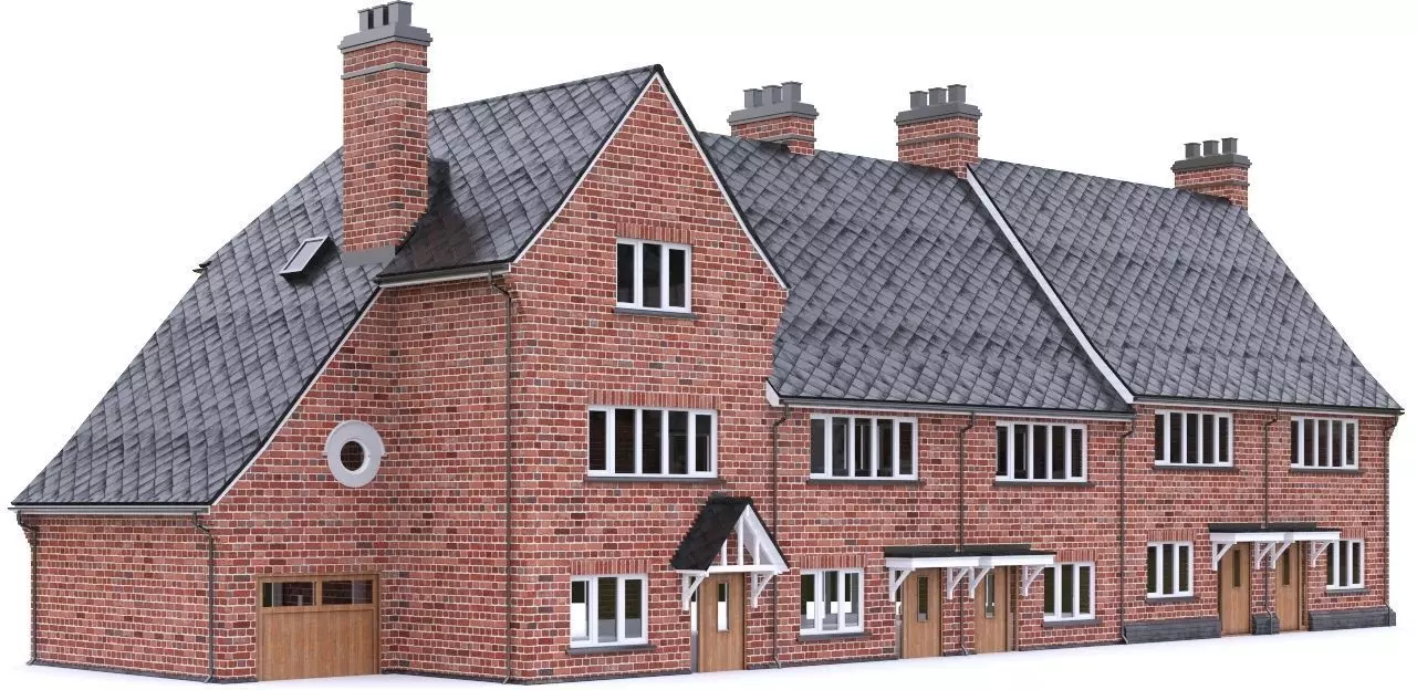 English Brick House 05 Low-poly 3D model_0