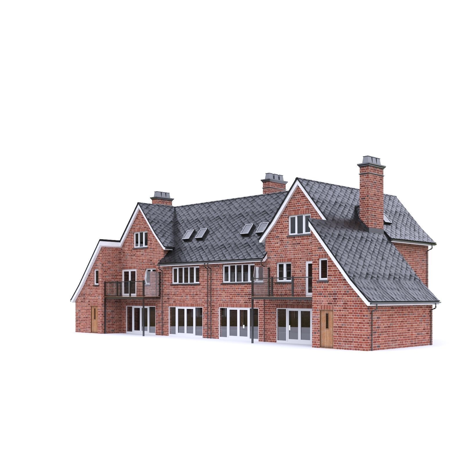 English Brick House 04 Low-poly 3D model_9
