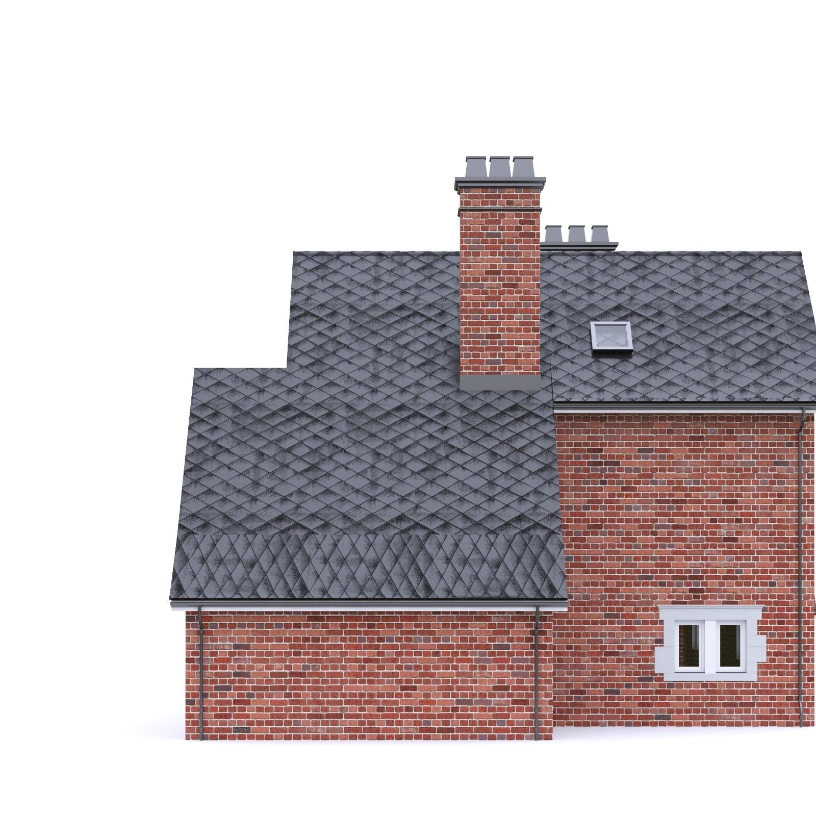 English Brick House 04 Low-poly 3D model_10