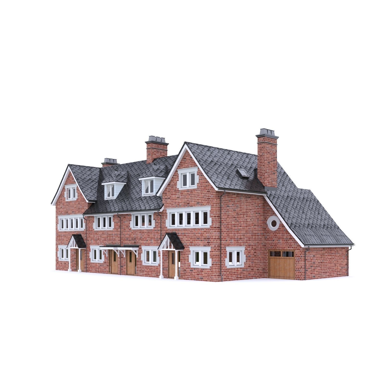 English Brick House 04 Low-poly 3D model_5
