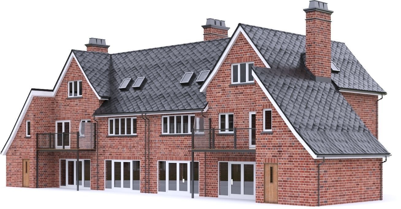 English Brick House 04 Low-poly 3D model_15