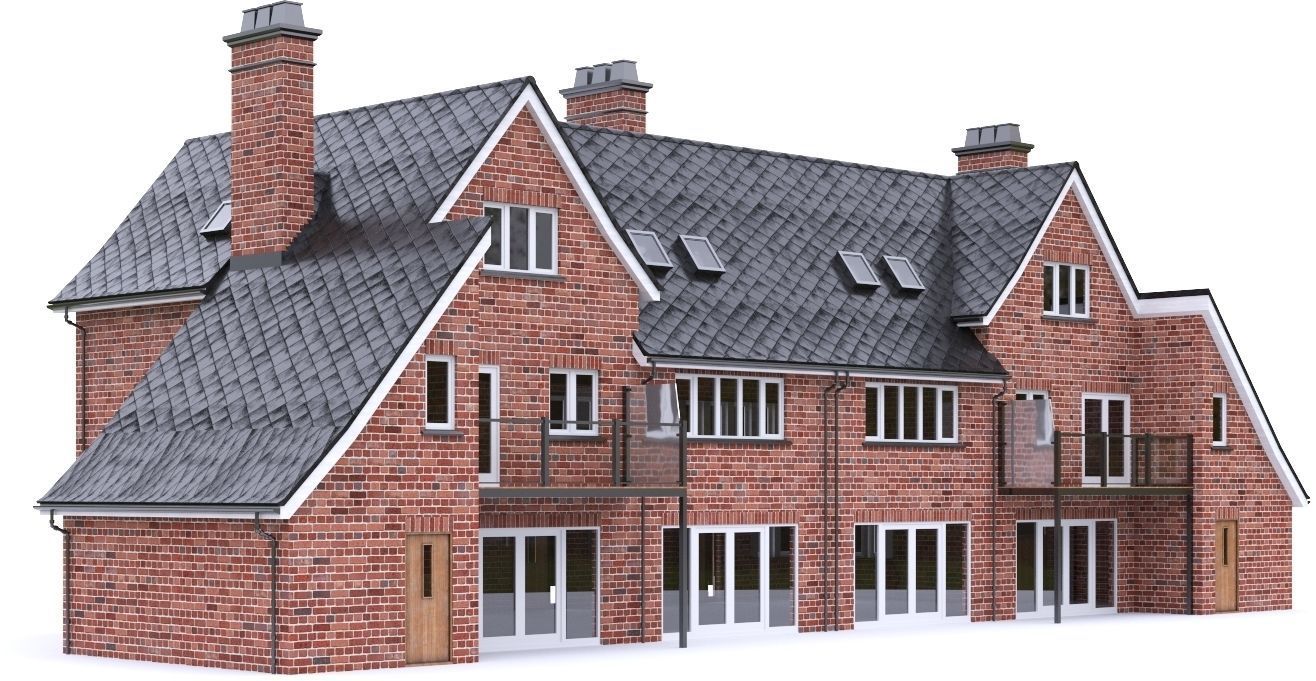 English Brick House 04 Low-poly 3D model_13