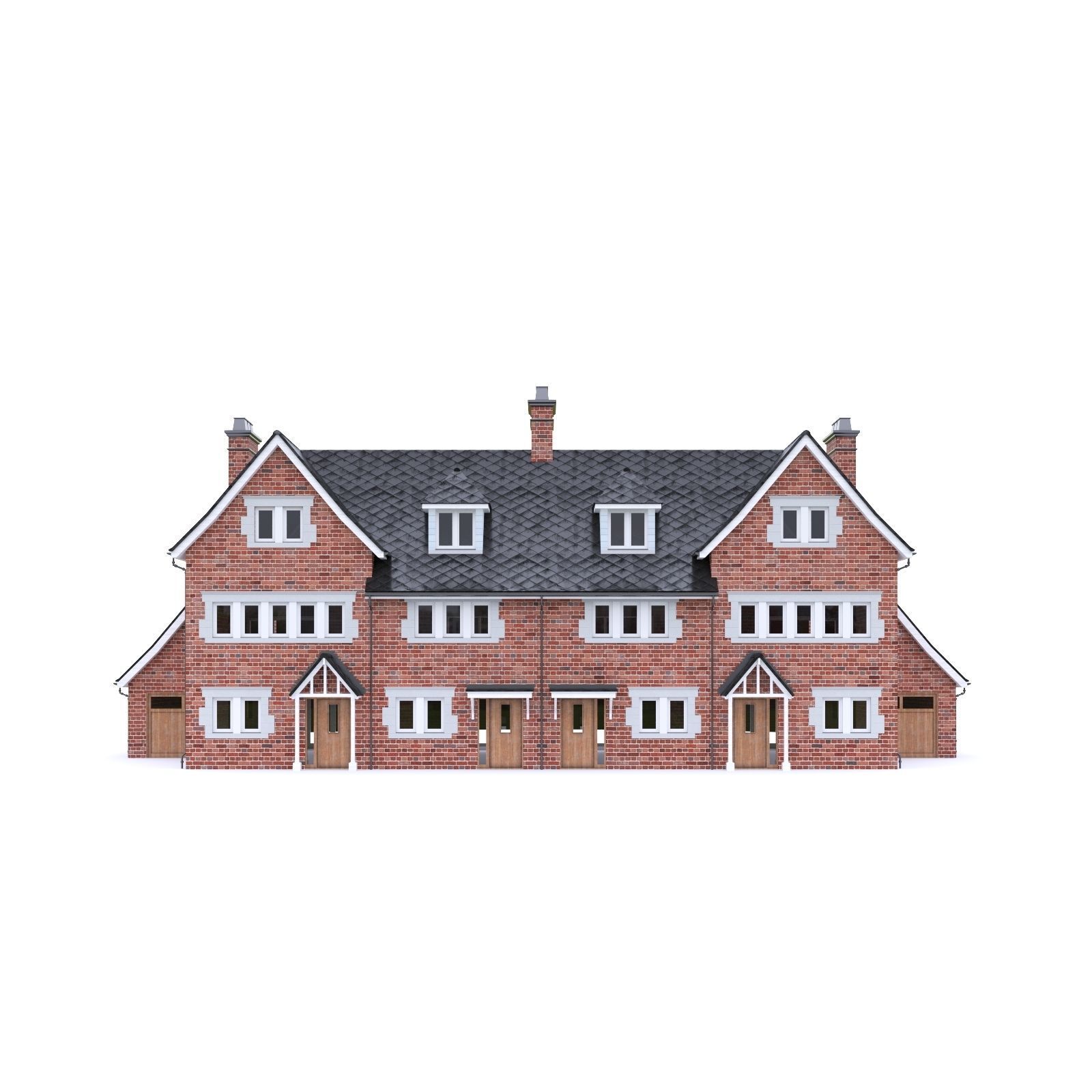English Brick House 04 Low-poly 3D model_4