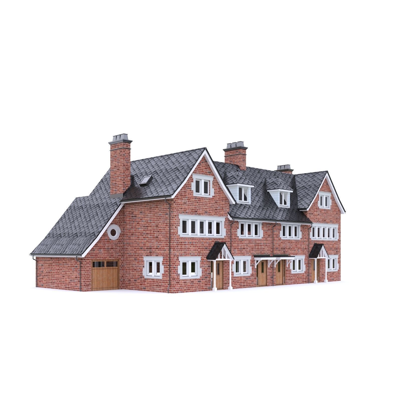 English Brick House 04 Low-poly 3D model_17