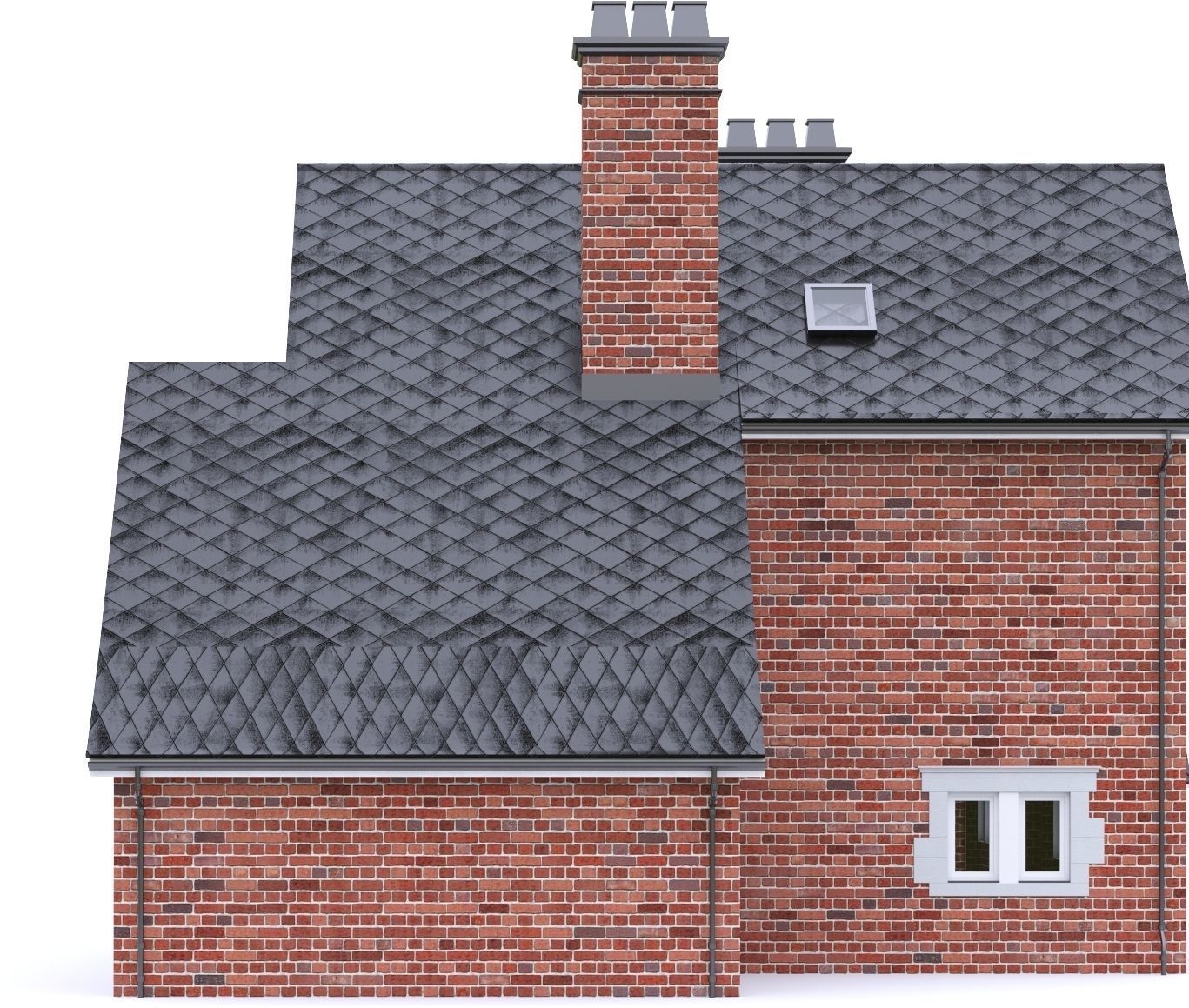 English Brick House 04 Low-poly 3D model_2