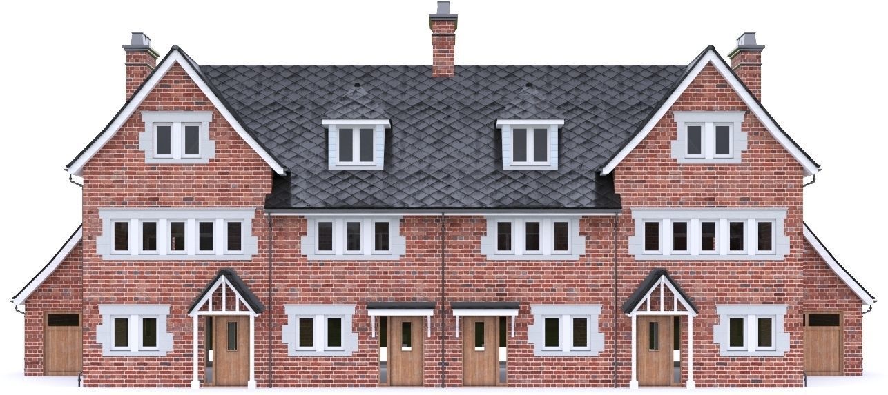 English Brick House 04 Low-poly 3D model_11