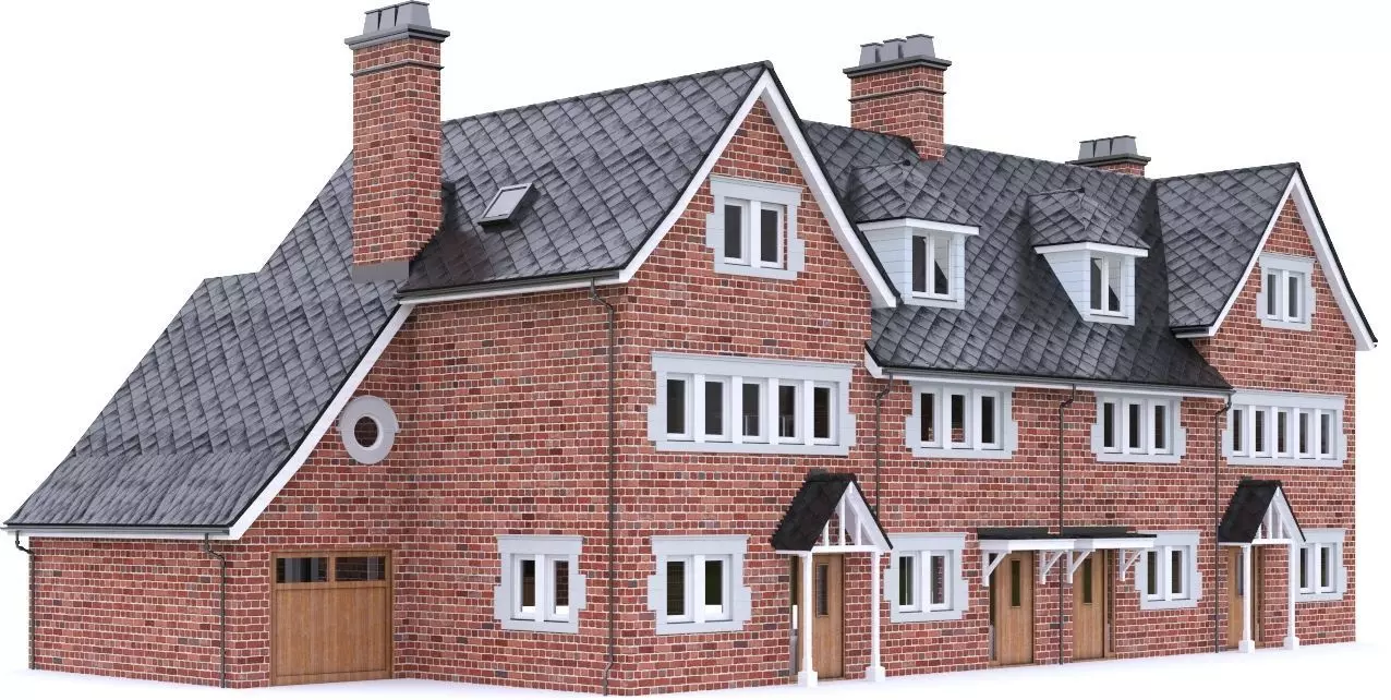 English Brick House 04 Low-poly 3D model_0