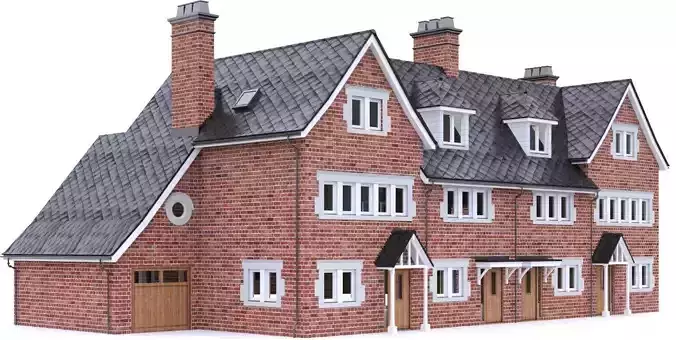 English Brick House 04 Low-poly 3D model