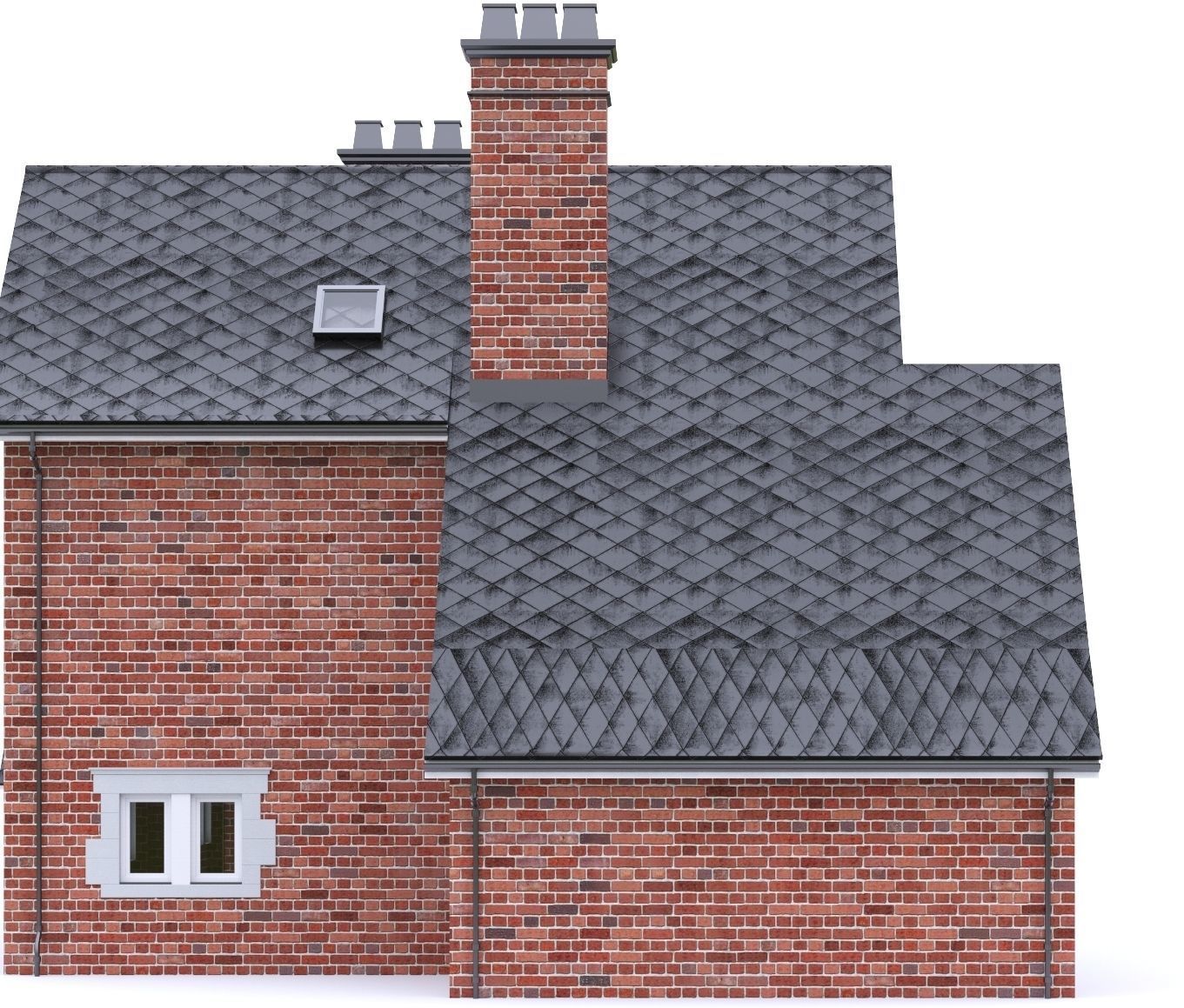 English Brick House 04 Low-poly 3D model_12
