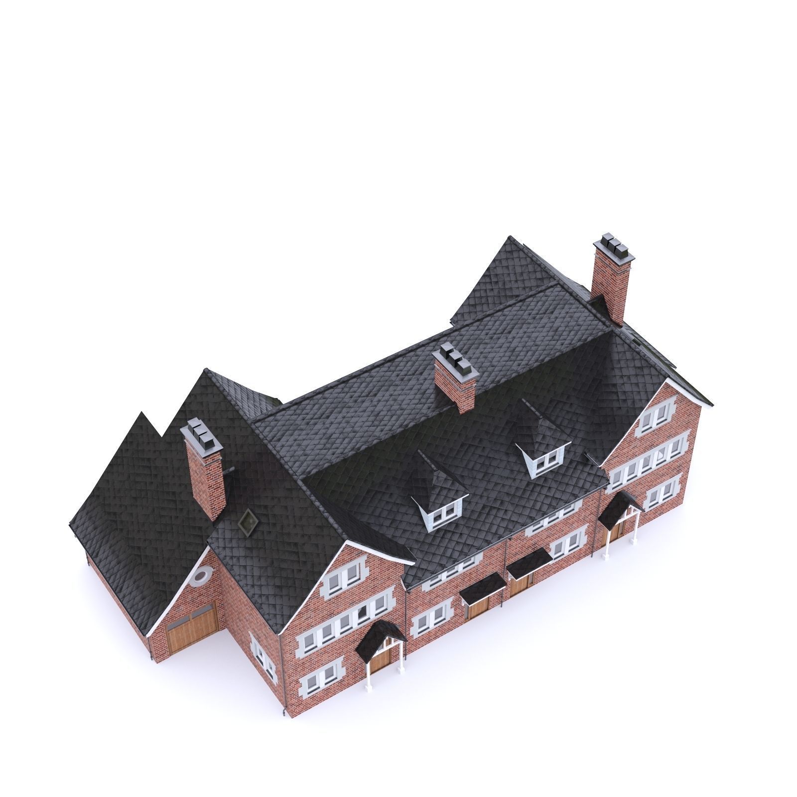 English Brick House 04 Low-poly 3D model_3