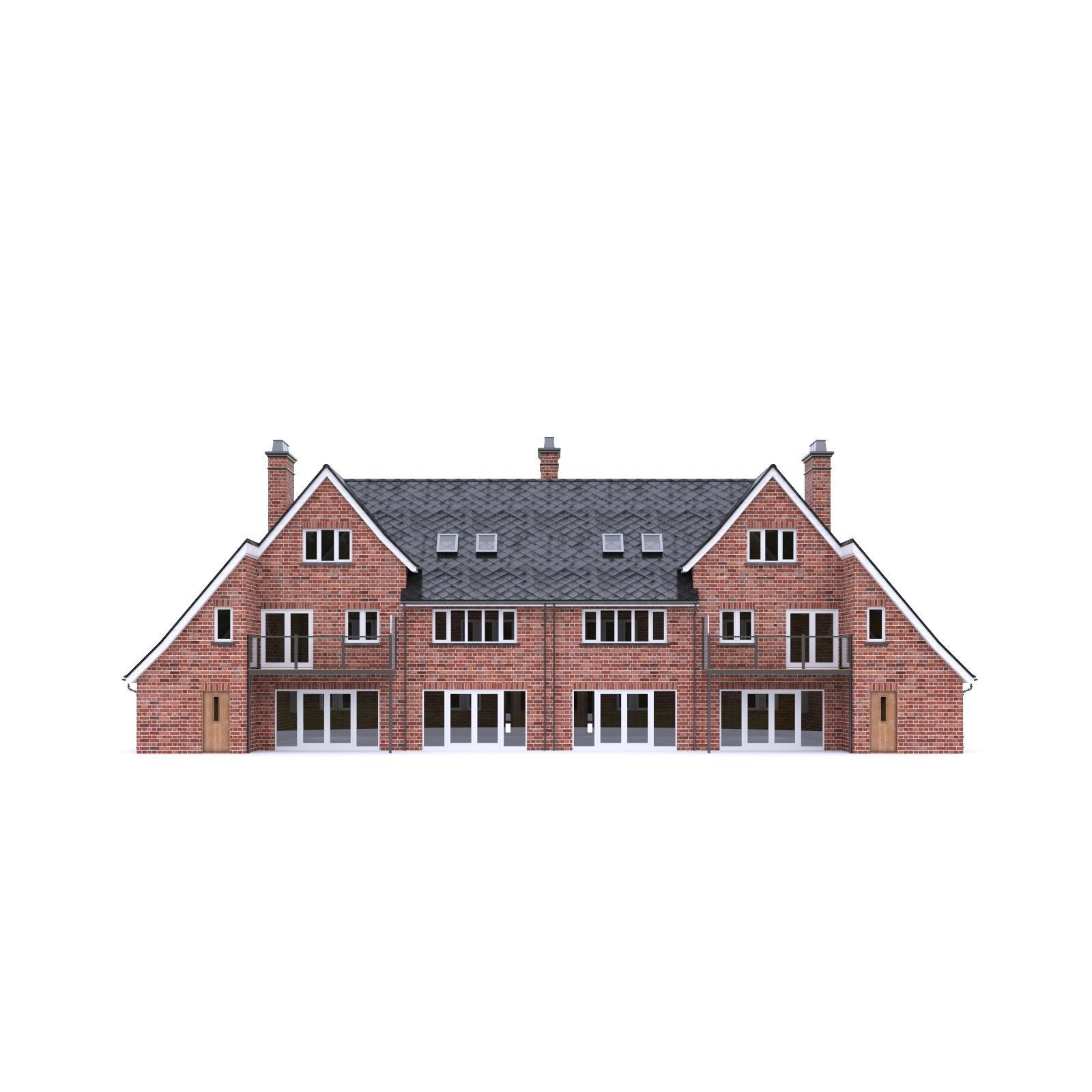 English Brick House 04 Low-poly 3D model_8
