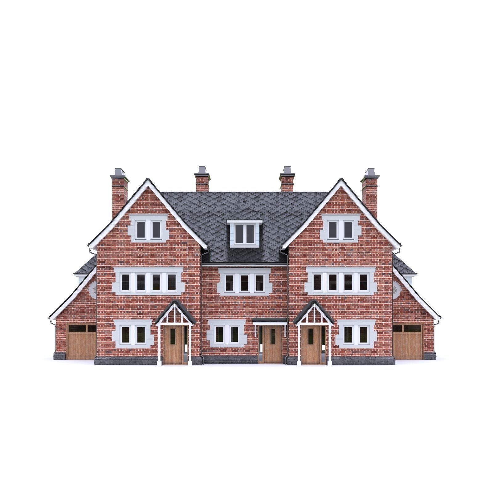 English Brick House 03 Low-poly 3D model_4
