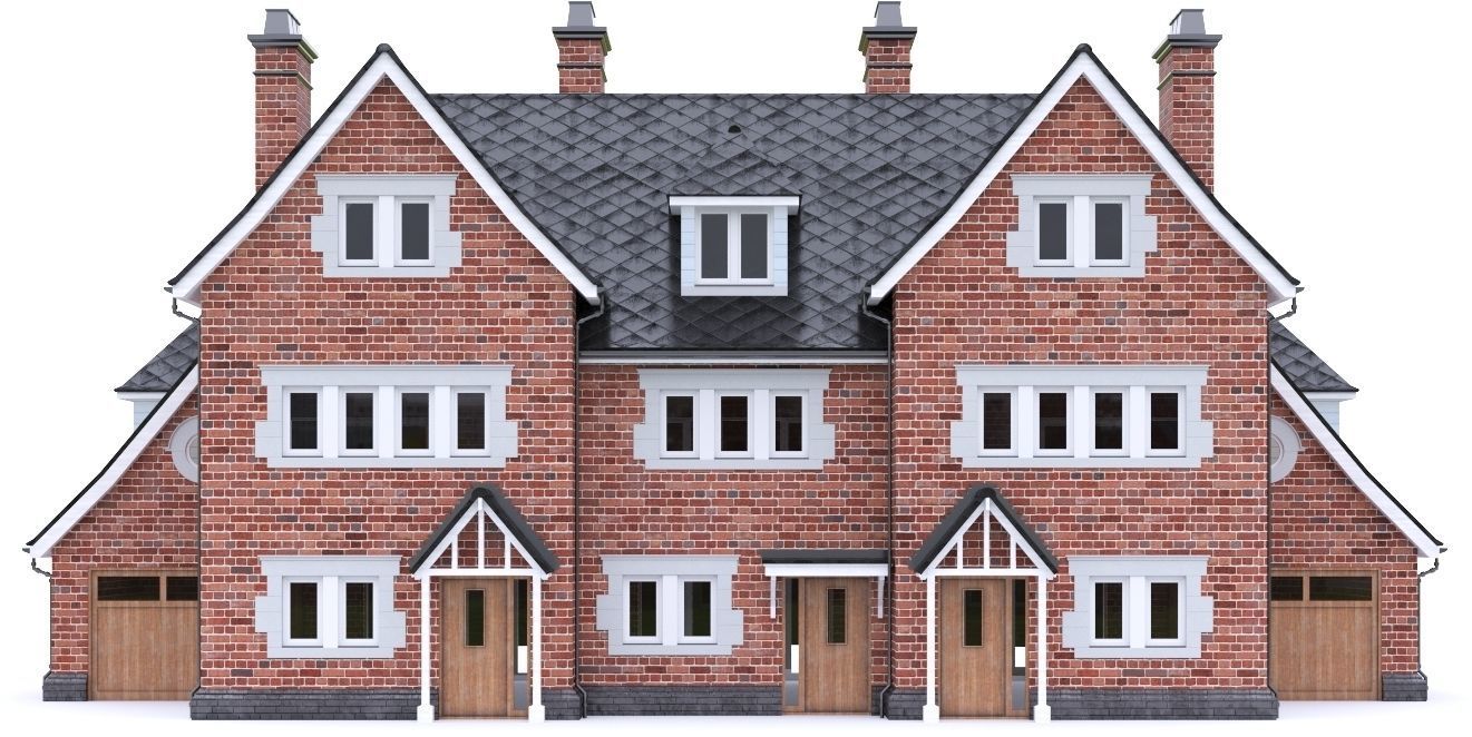 English Brick House 03 Low-poly 3D model_12