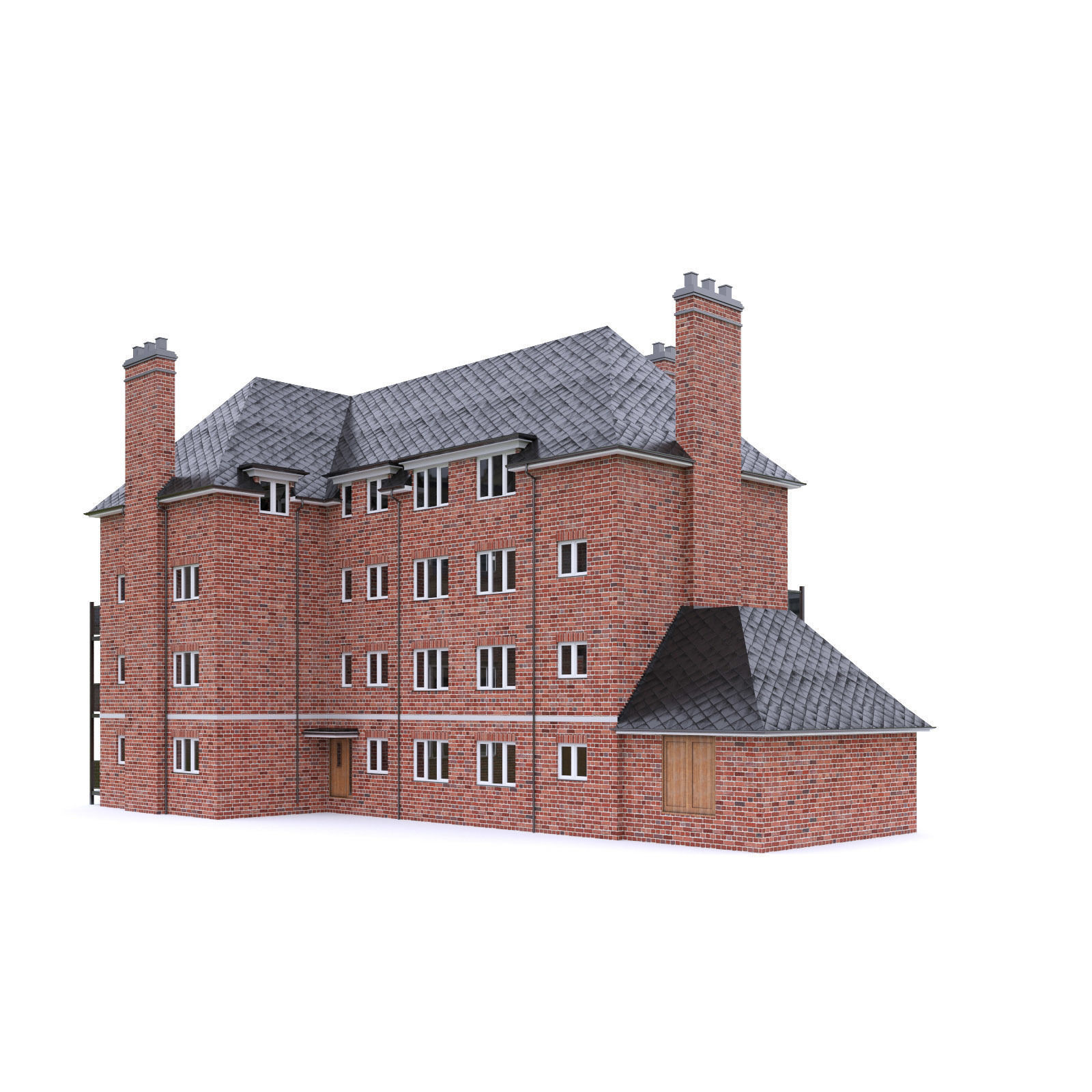 English Brick House 01 Low-poly 3D model_6
