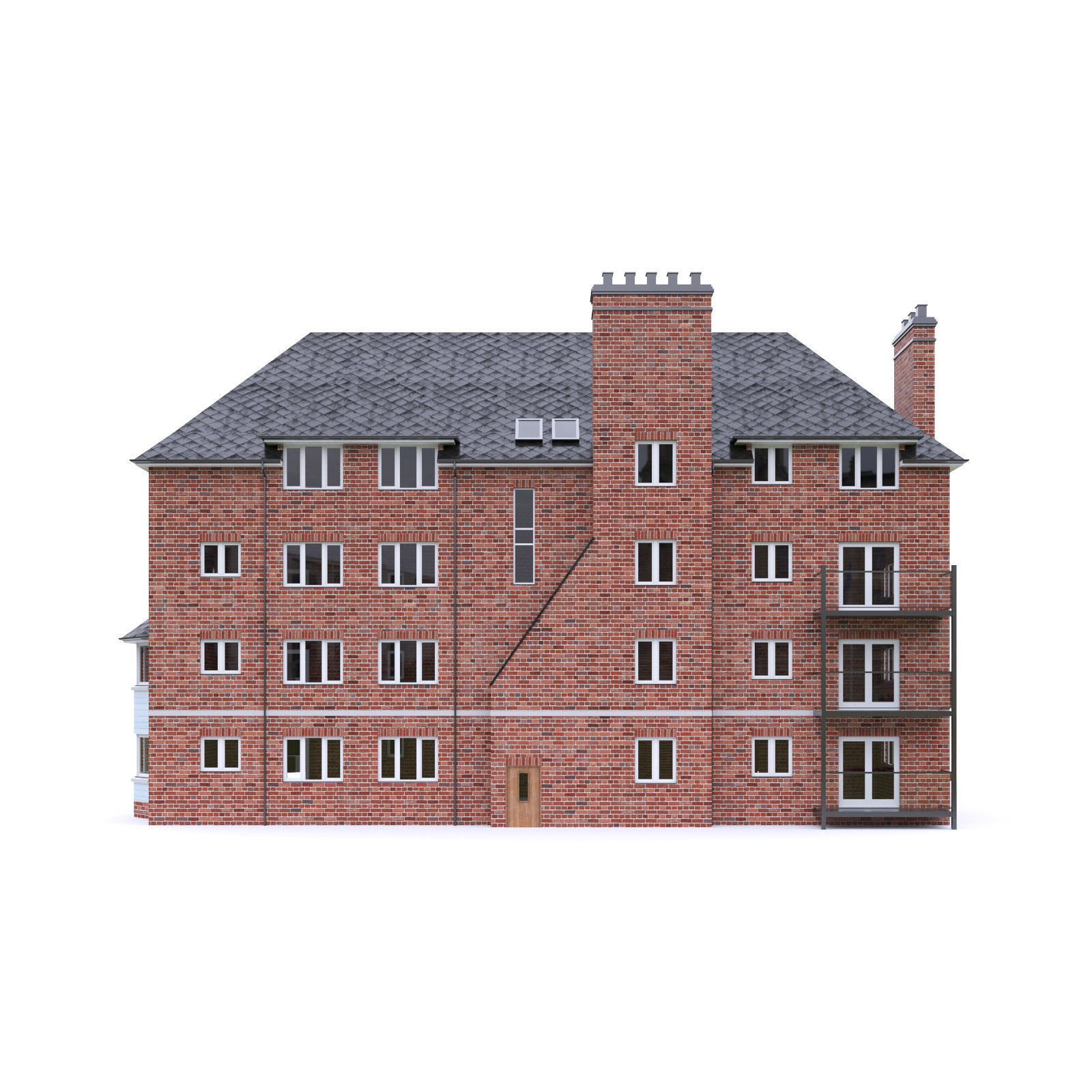 English Brick House 01 Low-poly 3D model_3