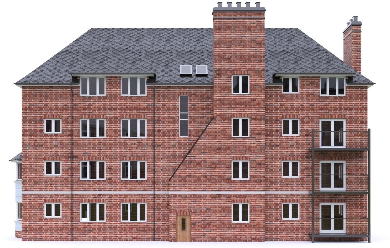 English Brick House 01 Low-poly 3D model_10