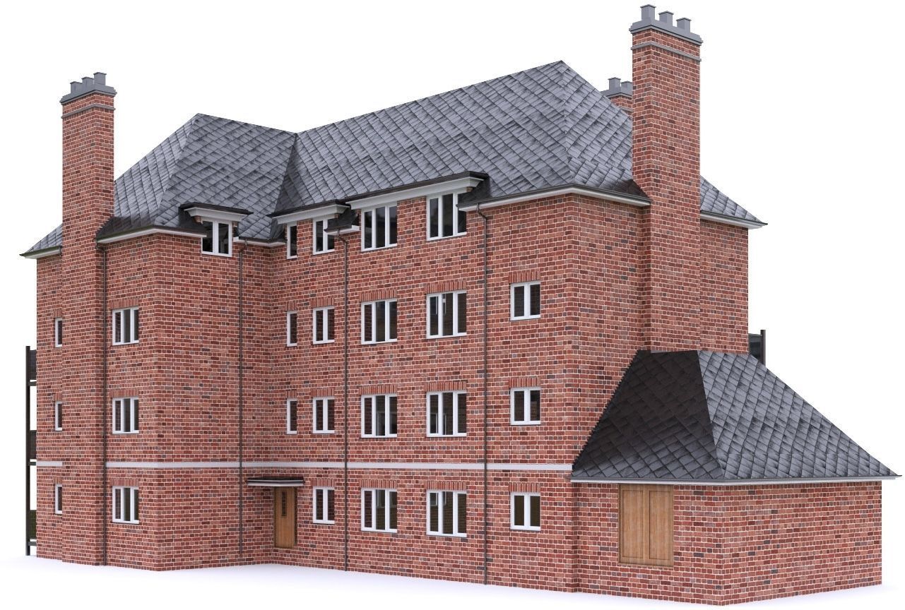 English Brick House 01 Low-poly 3D model_13