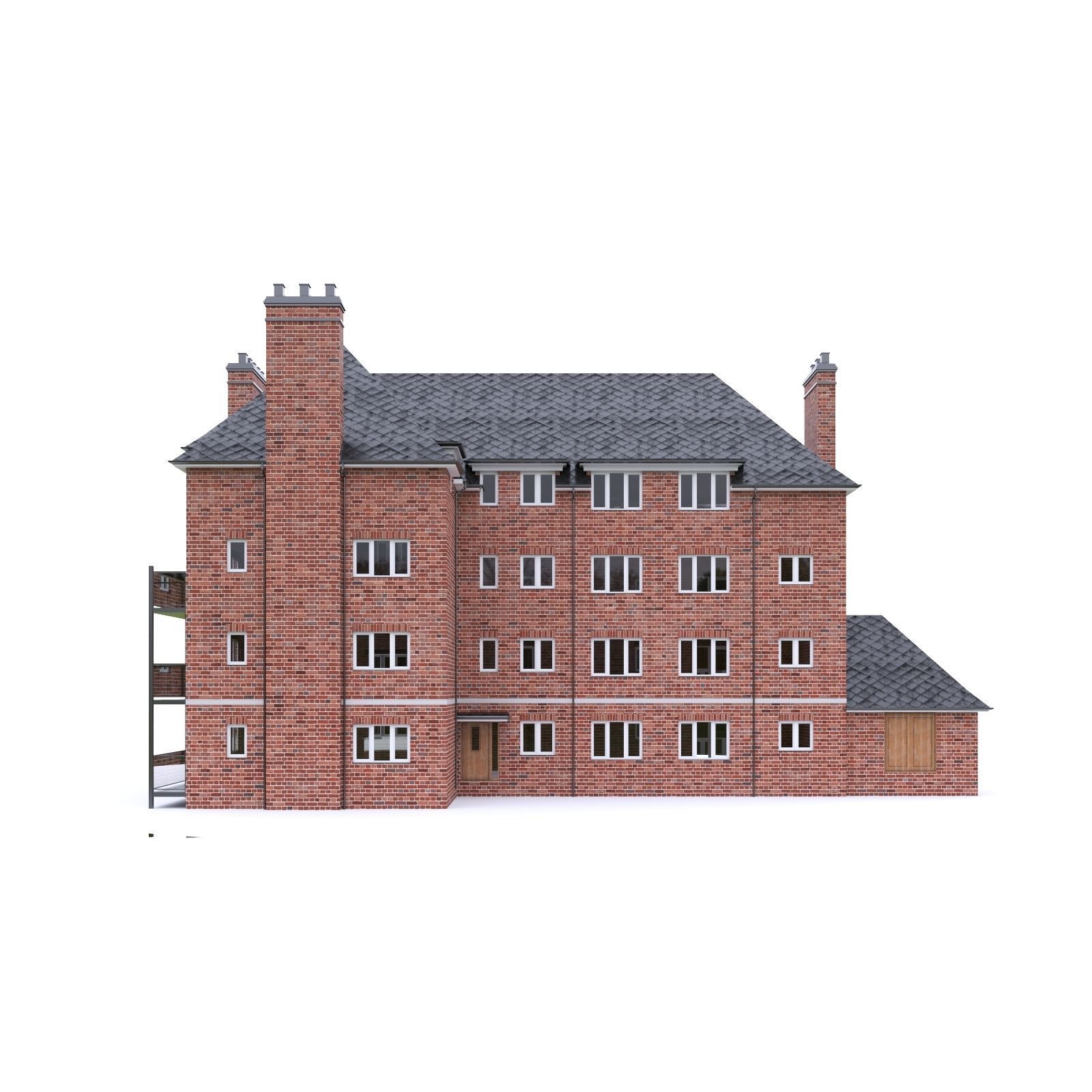 English Brick House 01 Low-poly 3D model_5