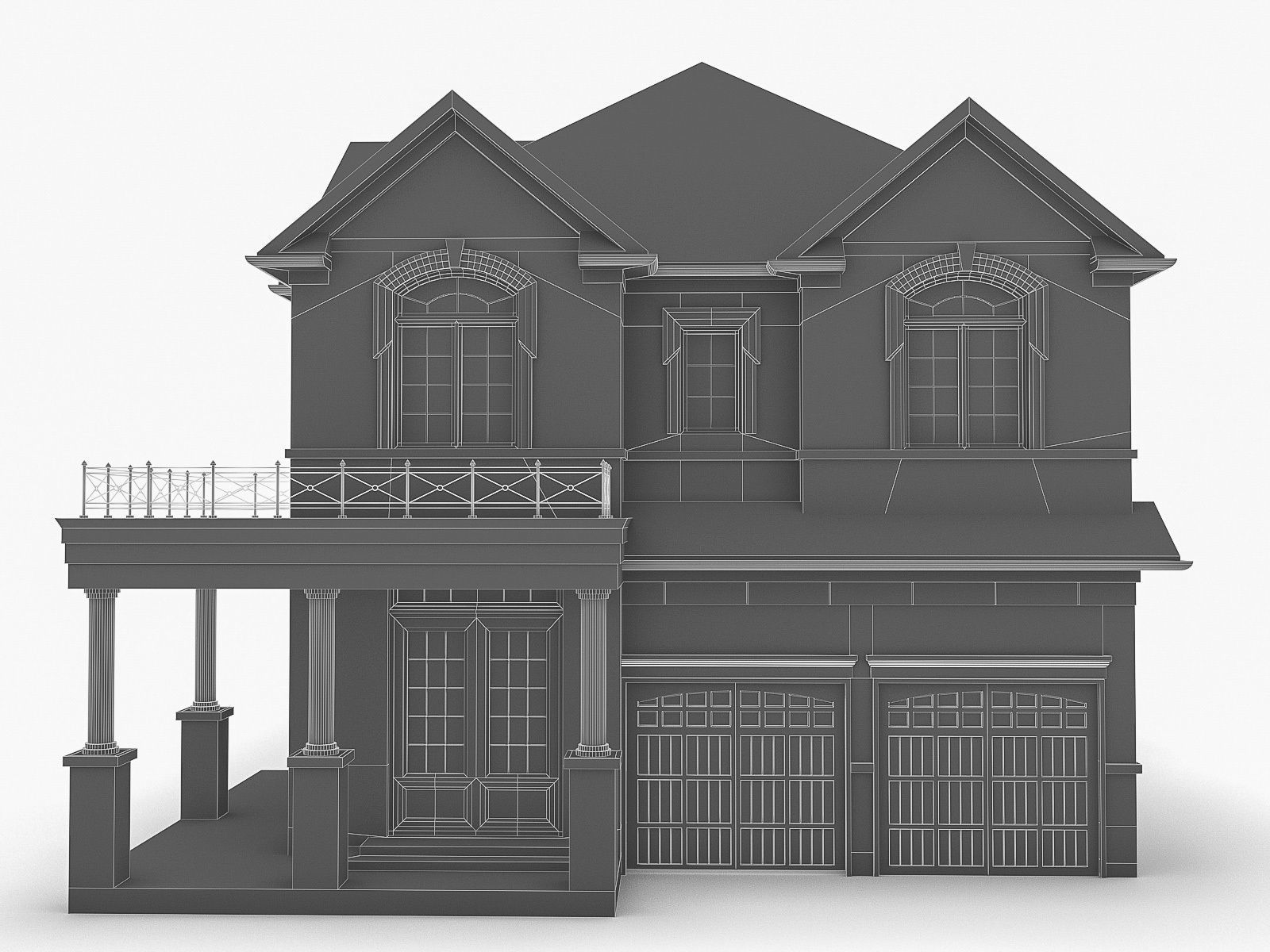 Cottage House 12  Low-poly 3D model_1