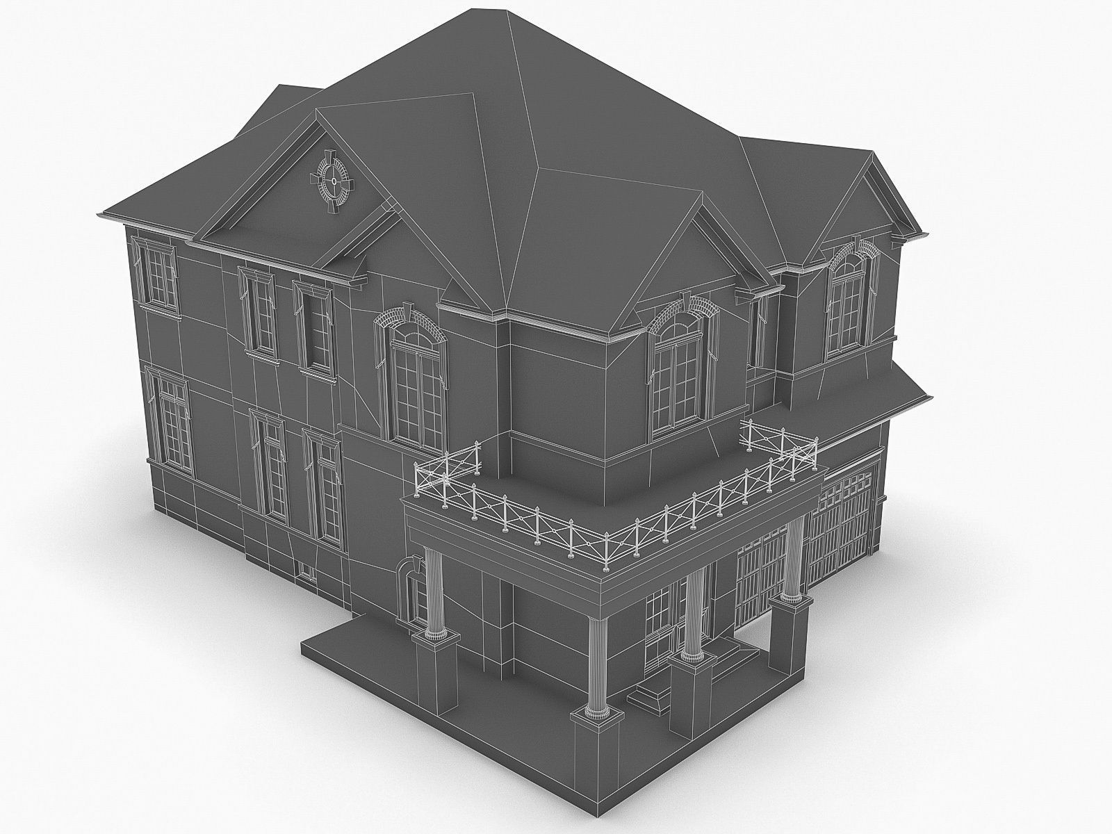 Cottage House 12  Low-poly 3D model_4