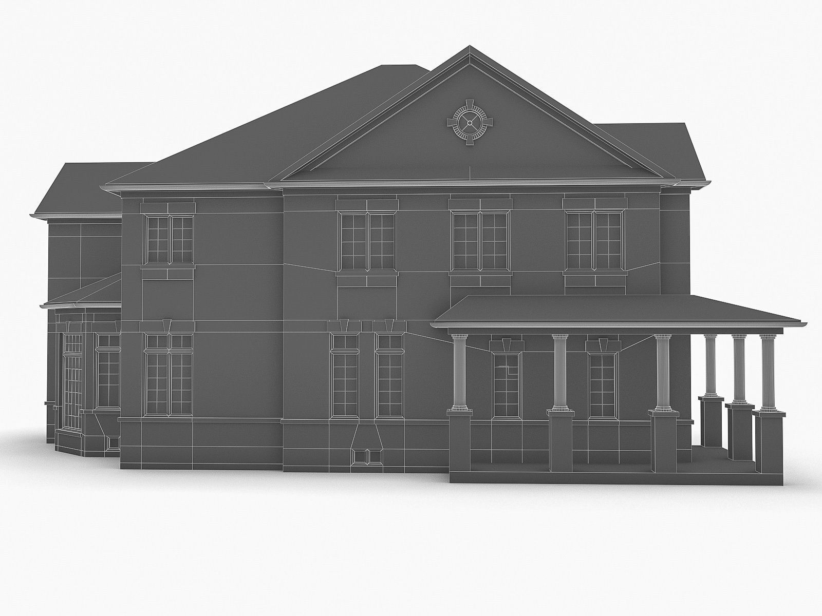 Cottage House 11  Low-poly 3D model_5