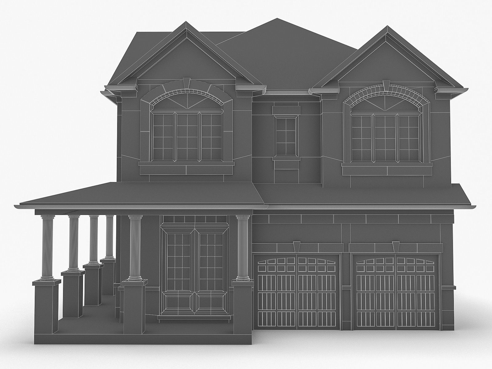 Cottage House 11  Low-poly 3D model_1