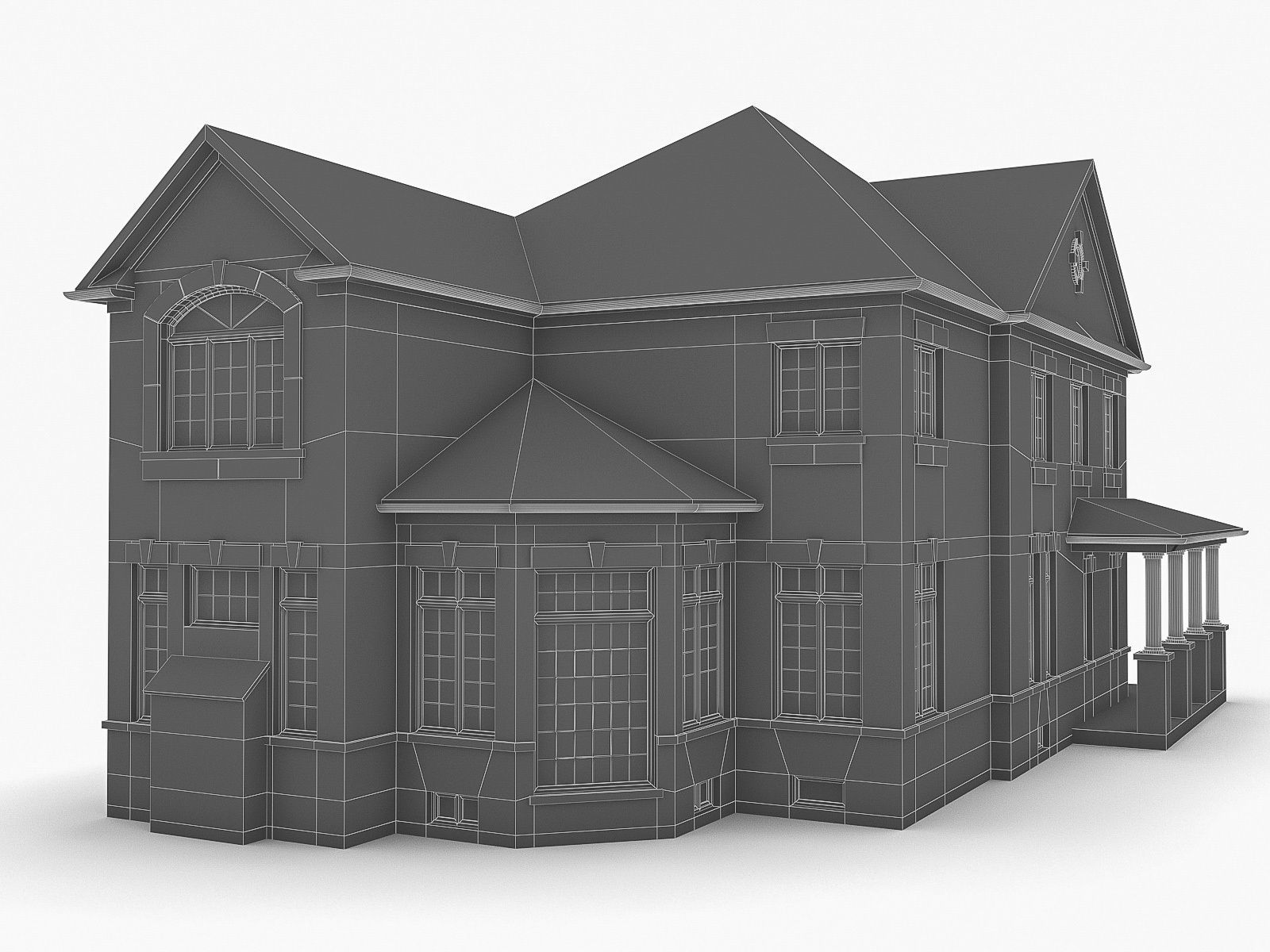 Cottage House 11  Low-poly 3D model_4
