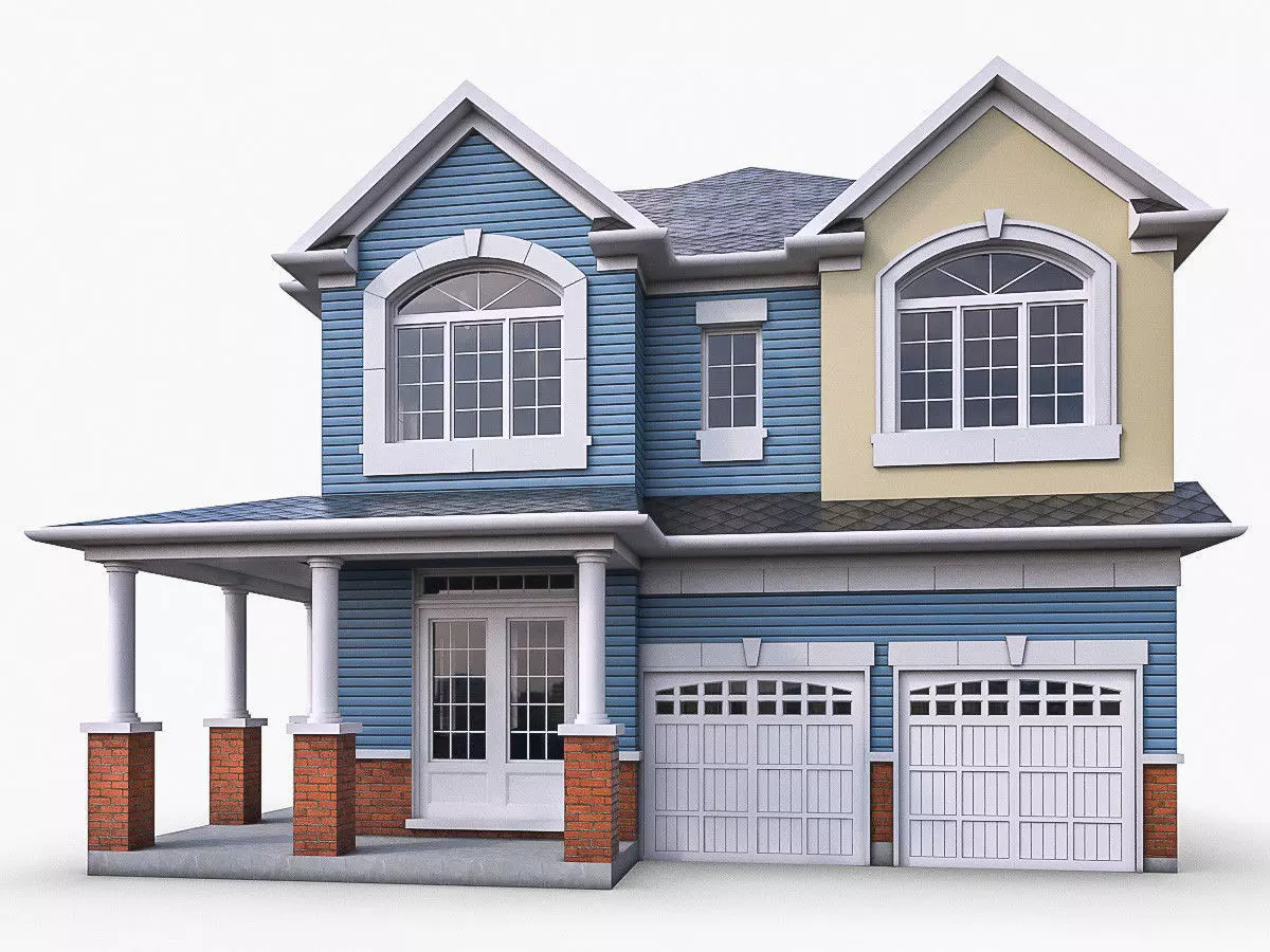 Cottage House 11  Low-poly 3D model_0