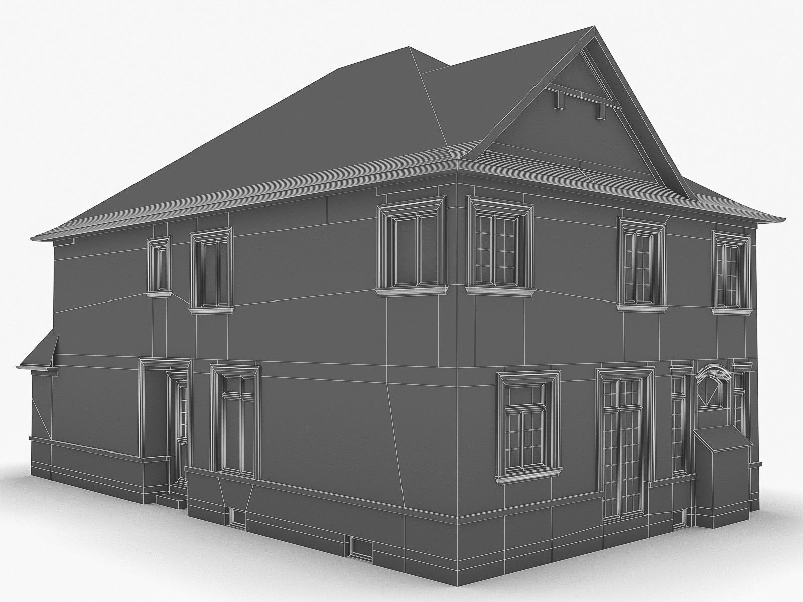 Cottage House 10  Low-poly 3D model_2